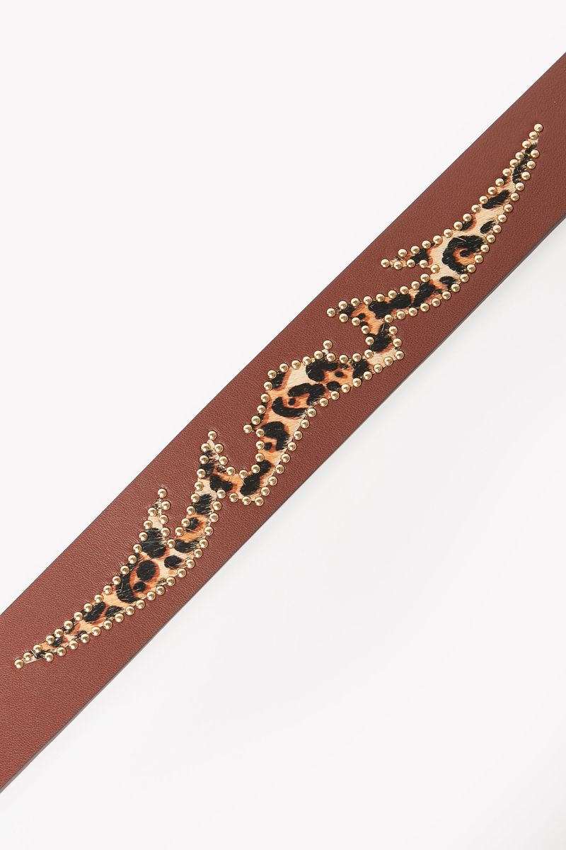 Gold Emblem Belt - Brown