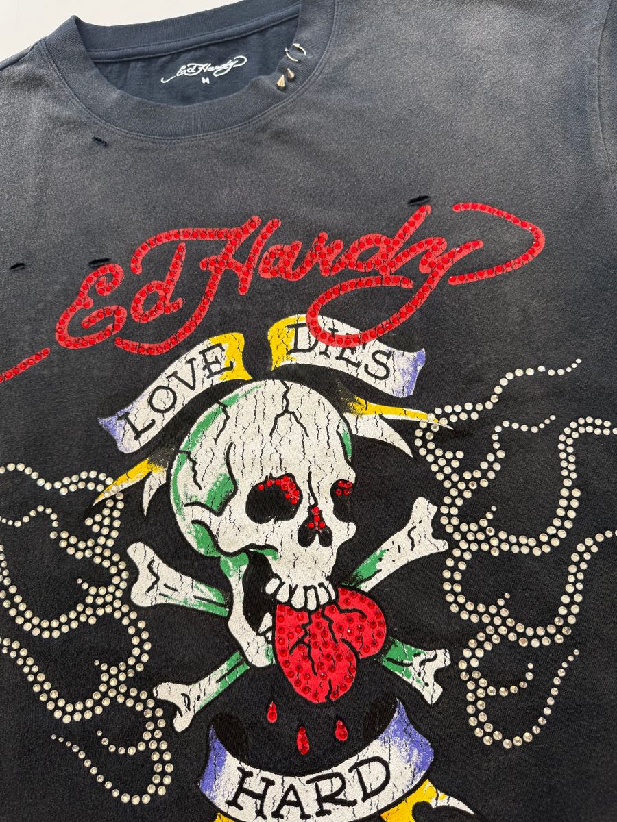 Skull Flame T-Shirt - Sunfade Black