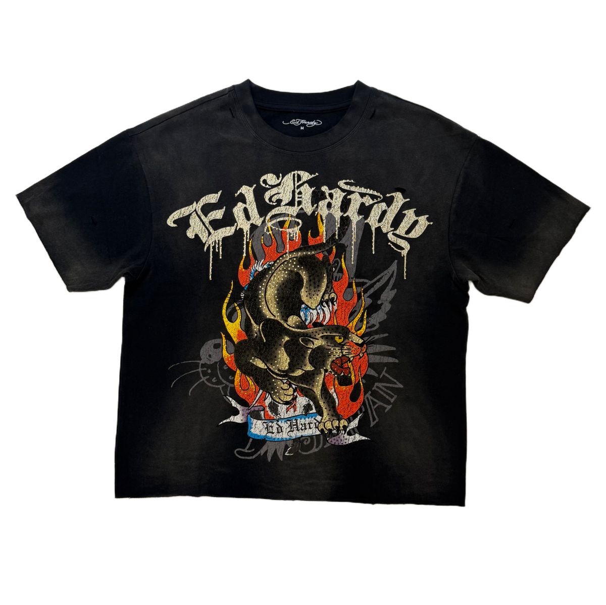 Panther Cropped T-Shirt - Vintage Black