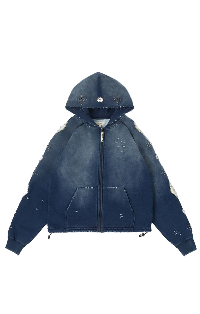 Falling Hoodie - indigo