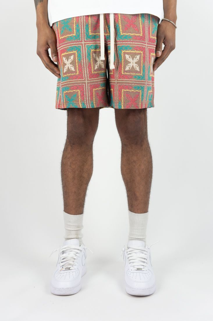Built To Hustle Tapestry Shorts - Pink