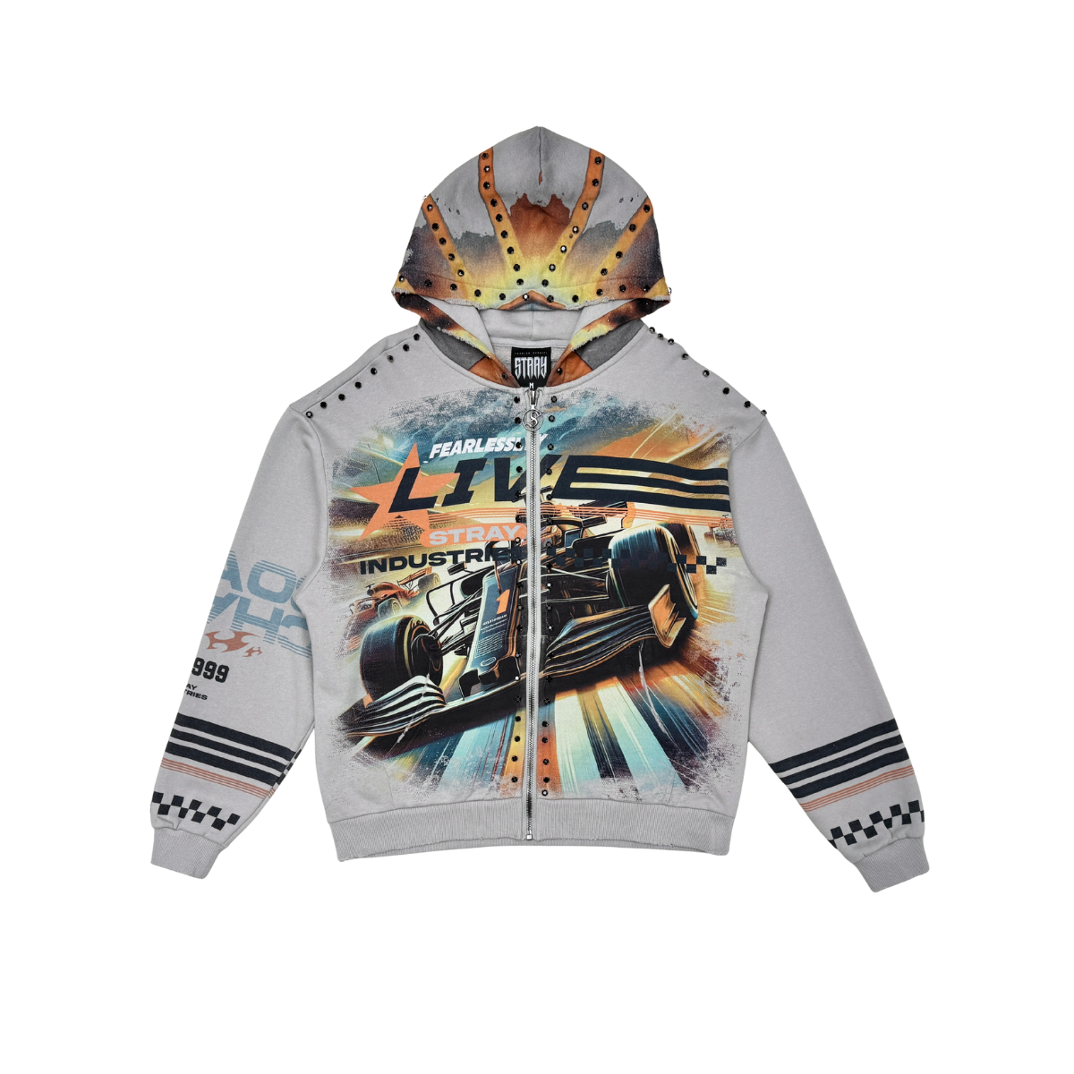 Live Fearless Zip Hoodie - Vapor Grey