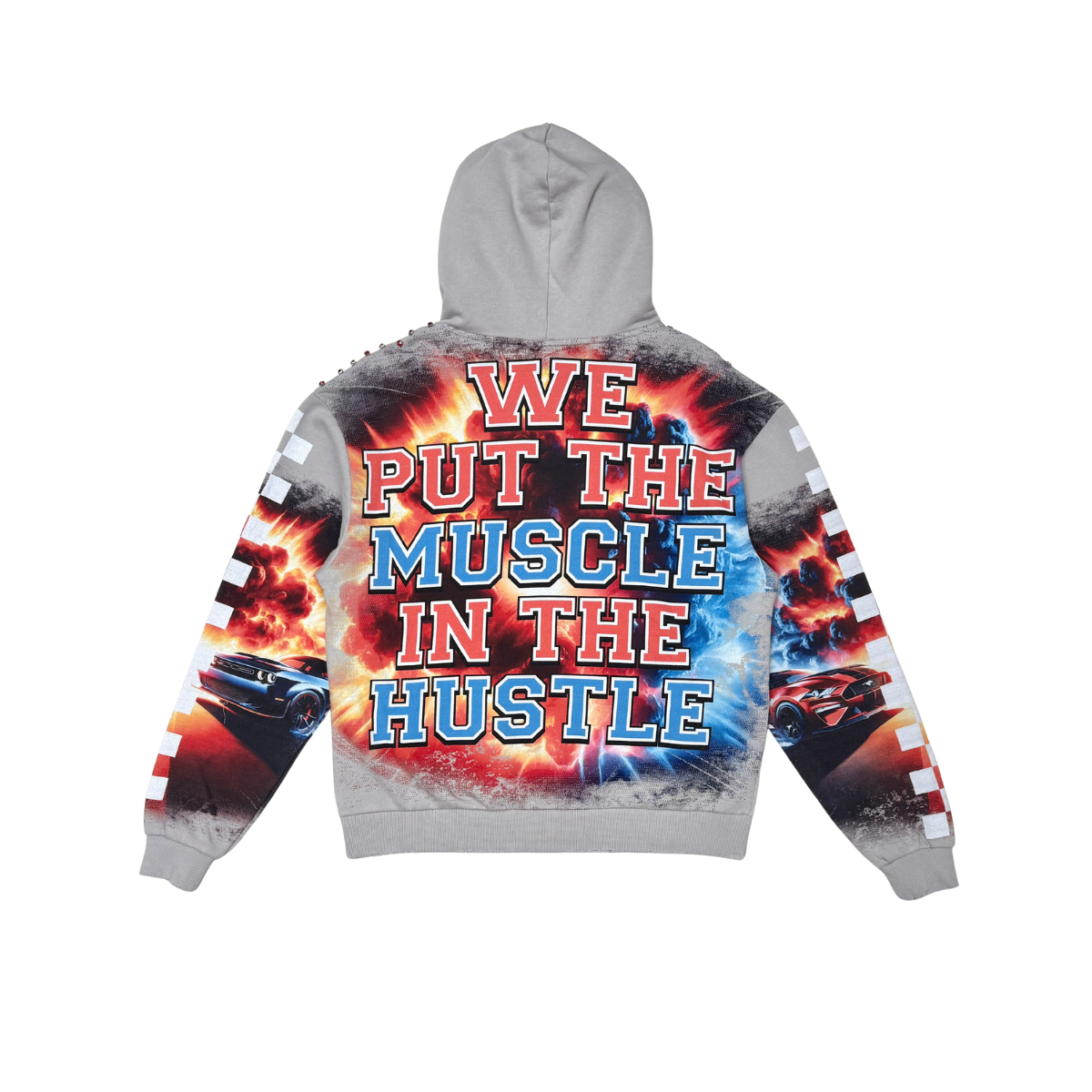 Muscle Hustle Zip Hoodie - Grey
