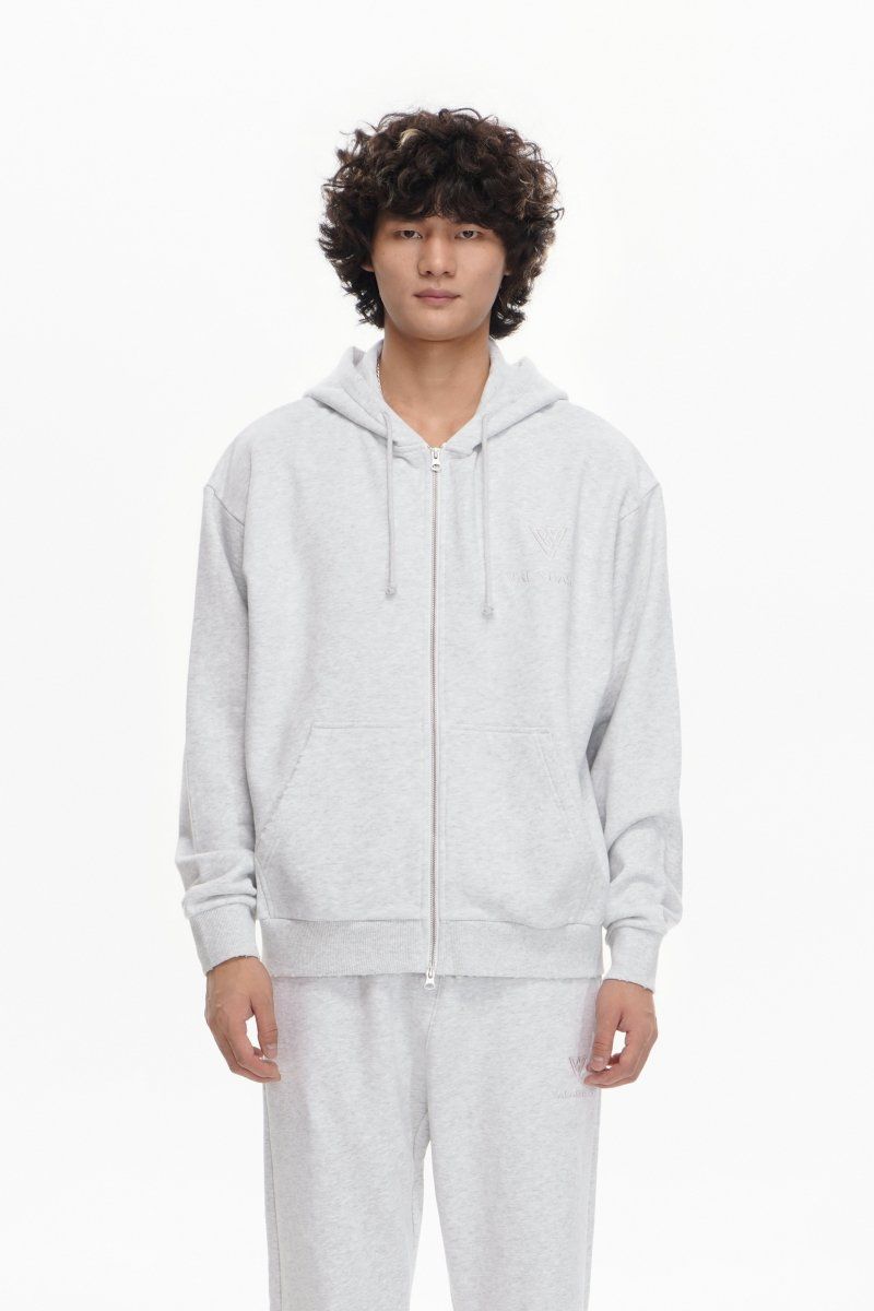 Mr. Fleece Zip Up - Light Grey