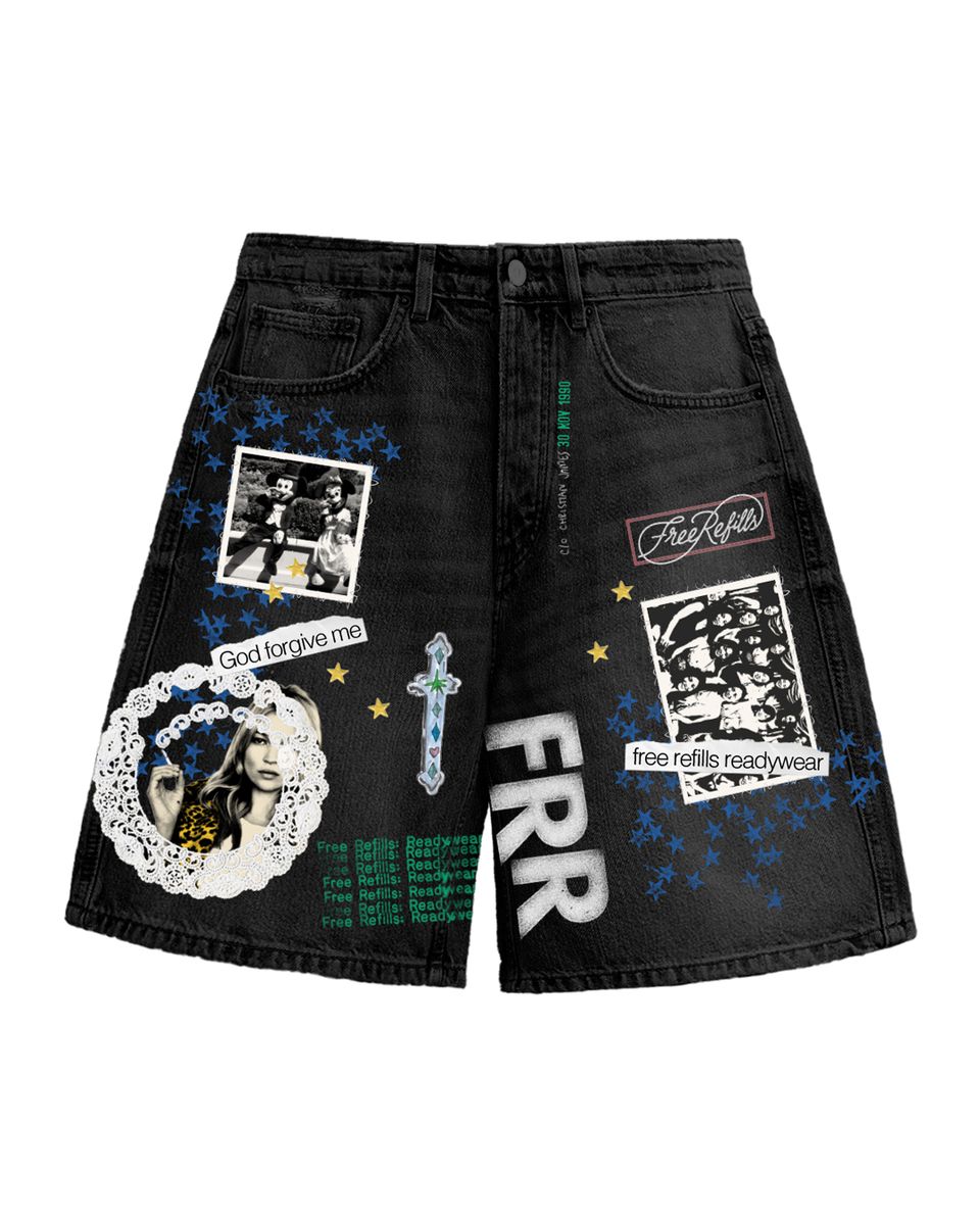Collage Shorts - Black