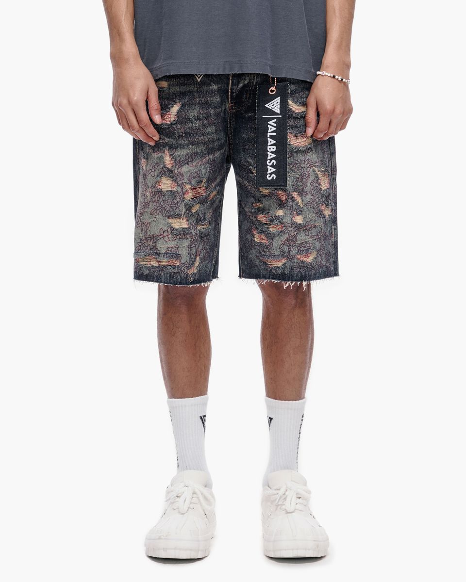 Path Denim Shorts - Dark Vintage Blue