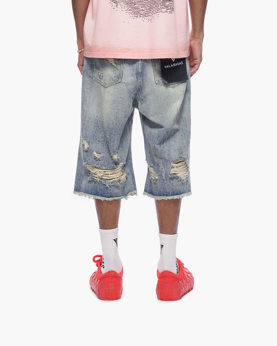 Snapped Baggy Jorts - Blue Wash