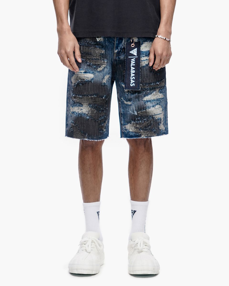 Incise Shorts - Dark Blue Mud
