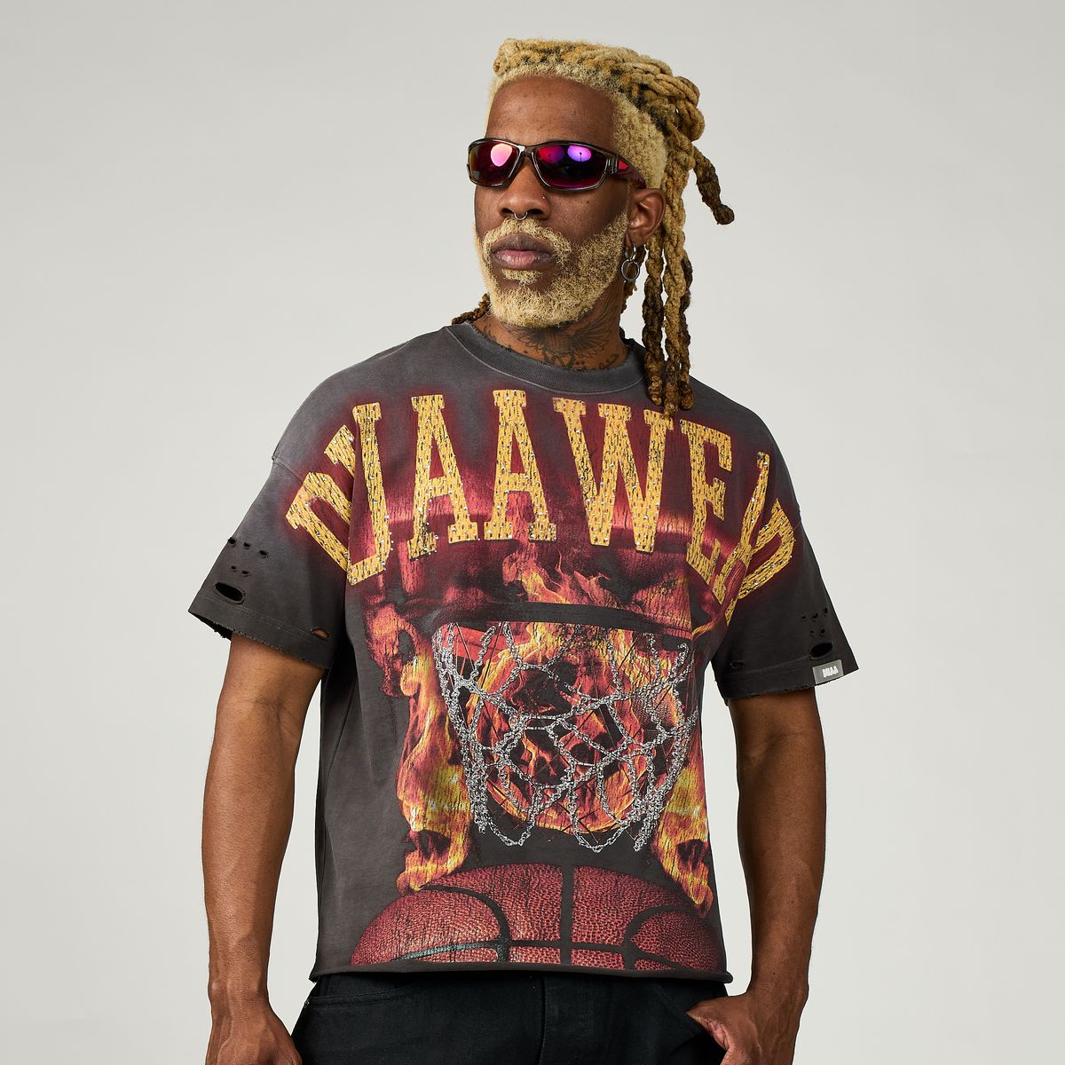 Flame Shot T-Shirt - Black Wash