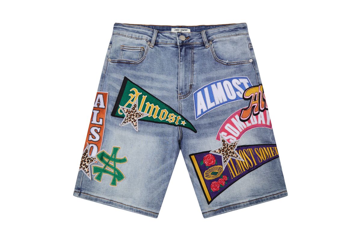 Pennant Denim Shorts - Blue Wash