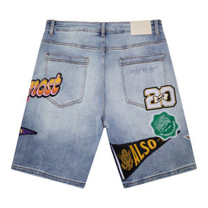 Pennant Denim Shorts - Blue Wash – Sammys NYC