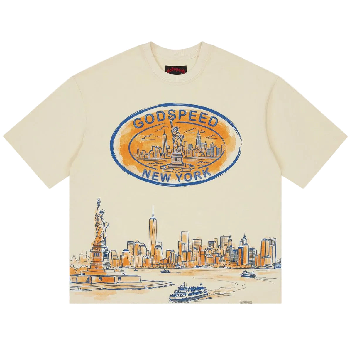 New York Skyline T-Shirt - Bone