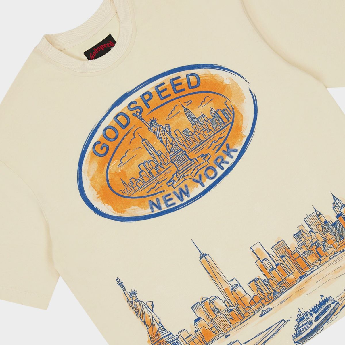 New York Skyline T-Shirt - Bone