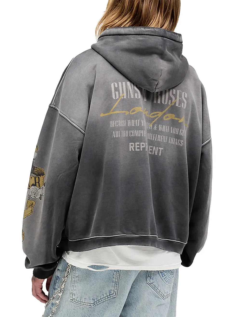 Guns N' Roses Zip Hoodie - Stained Black