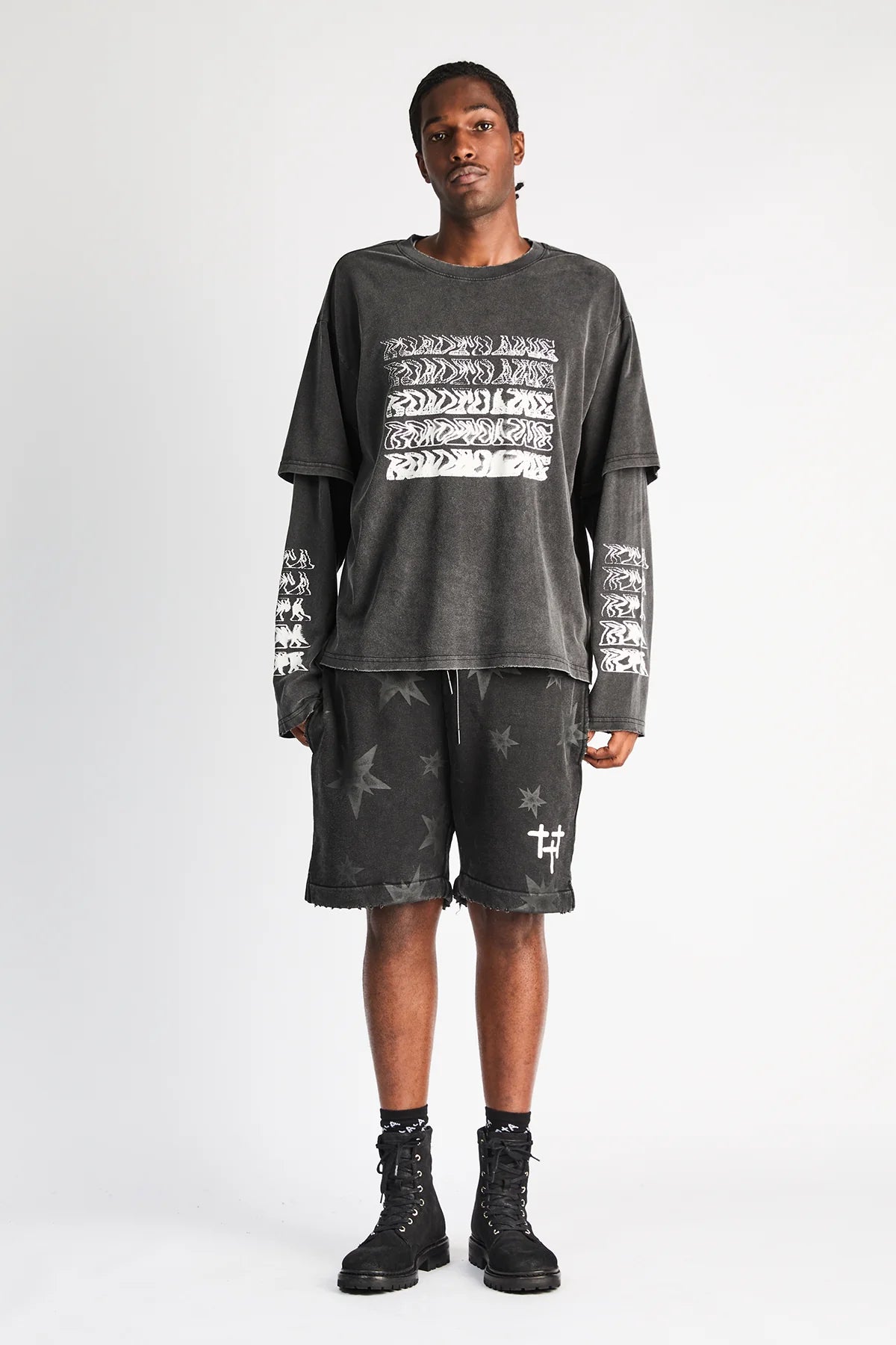Clyde Shorts - Black Smoky Stars