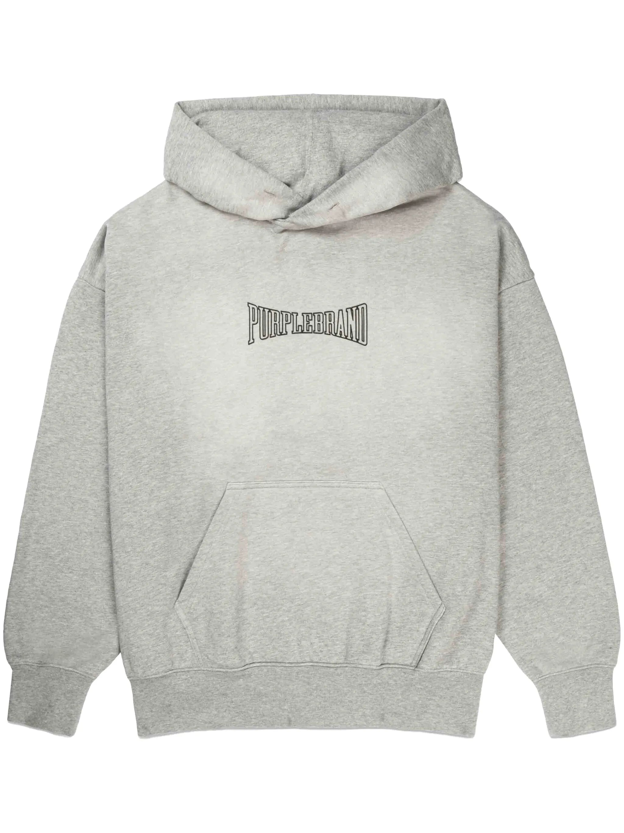 Purple Brand Logo Hoodie - Heather Grey
