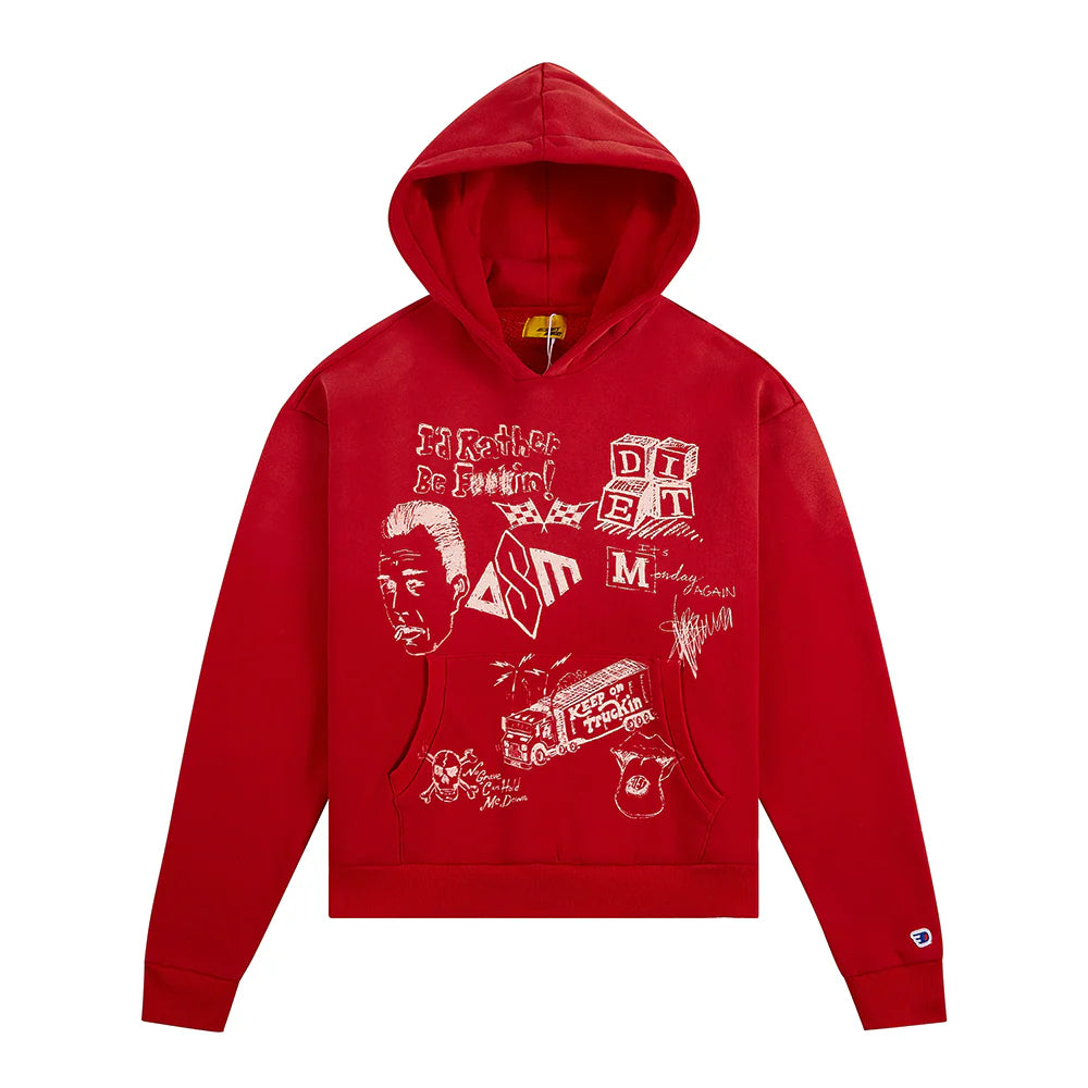 Doodle Hoodie - Red