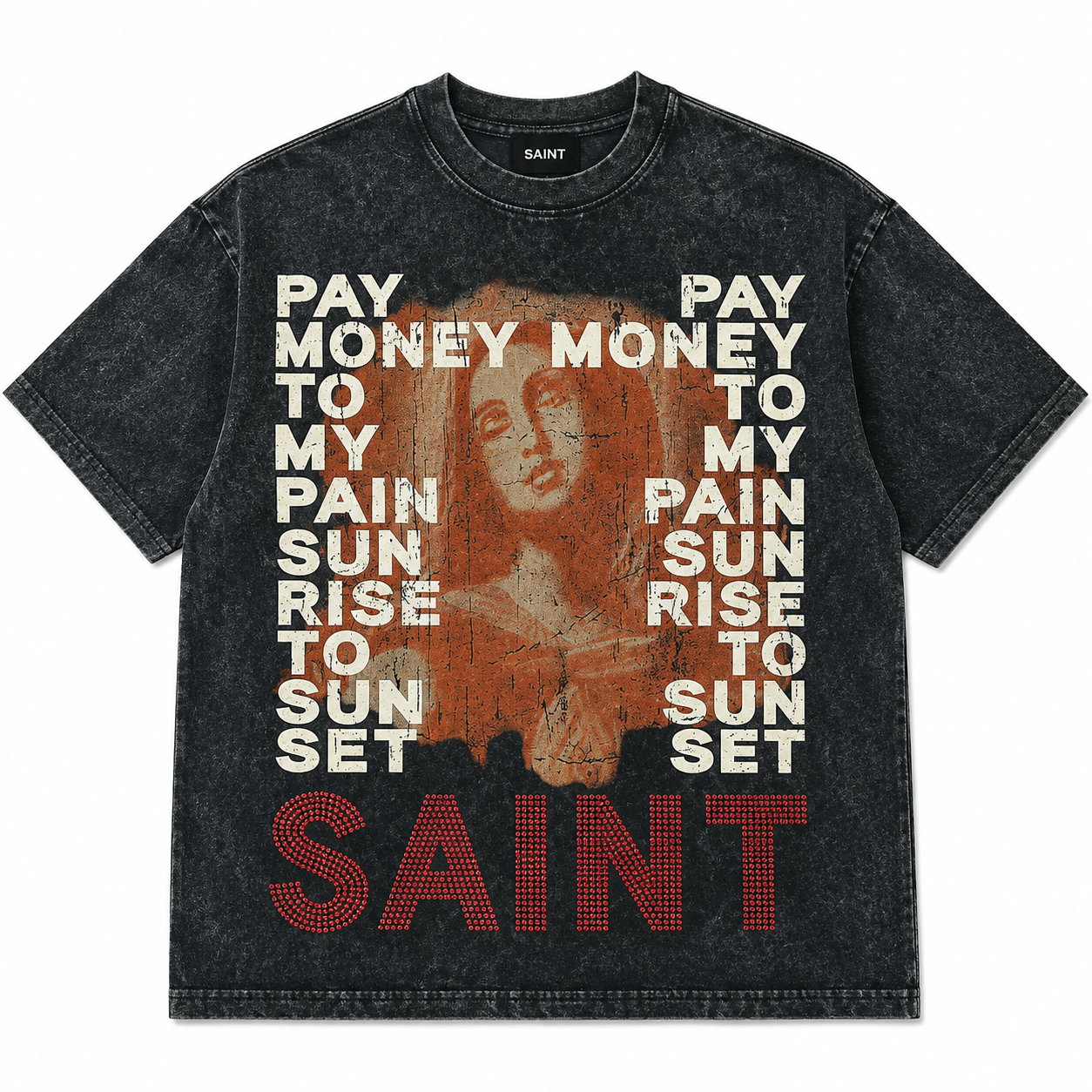 Saint Stay Real - T-Shirt - Black