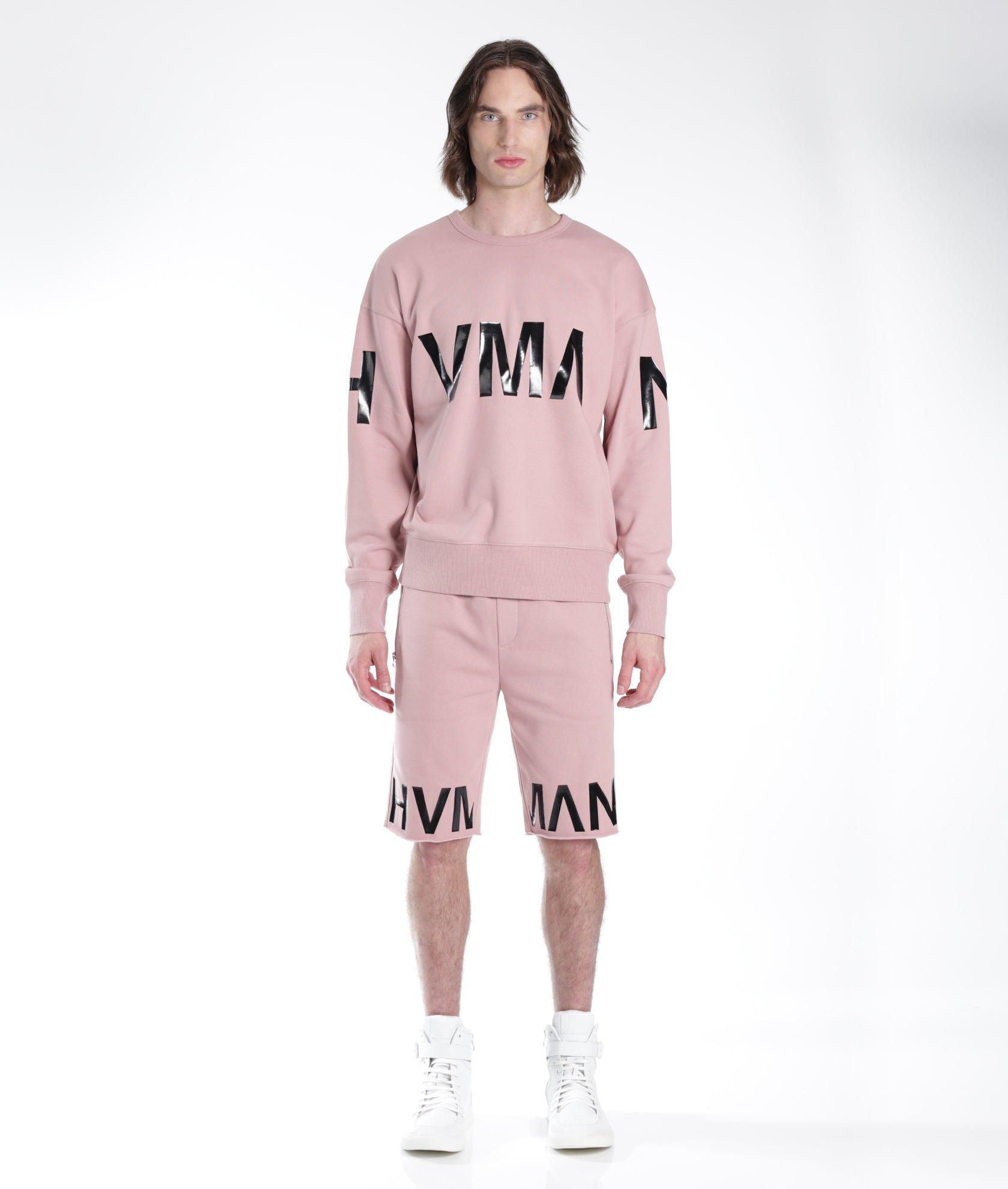 FRENCH TERRY SWEATSHORT IN DUSTY PINK