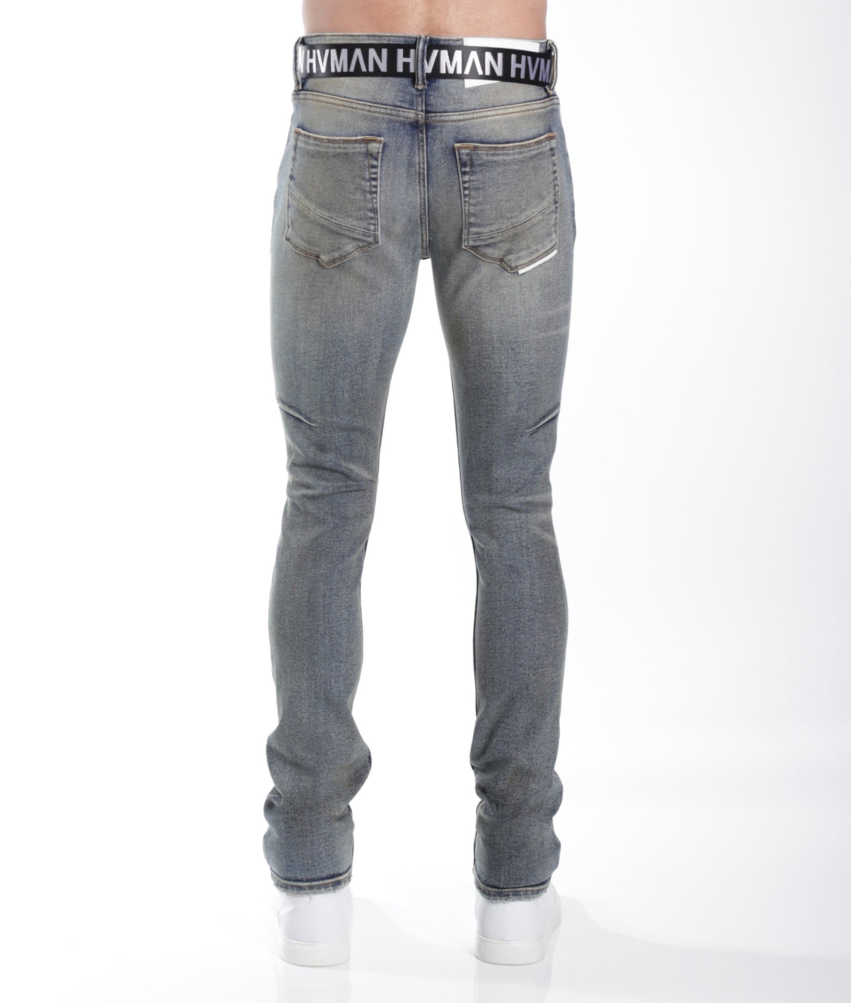 STRAT SUPER SKINNY FIT JEAN w/BLACK BELT IN ALLOY 2