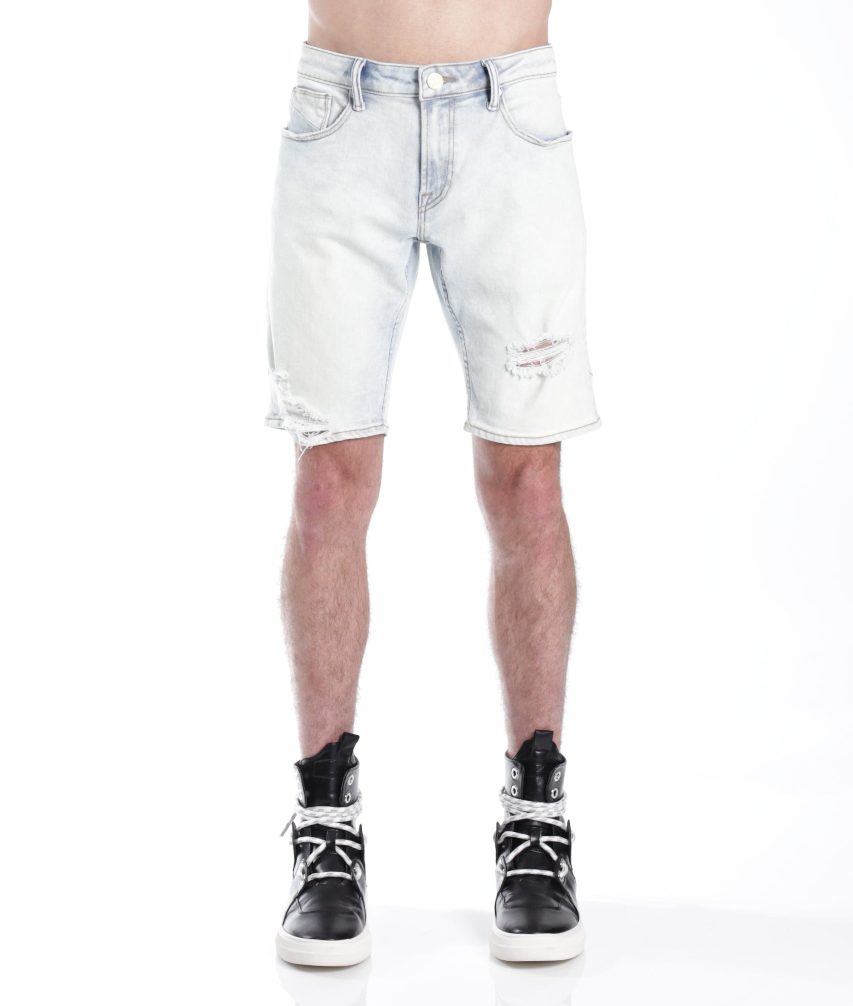 MERO SLIM SHORT w/WHITE BELT IN ZEPHYR