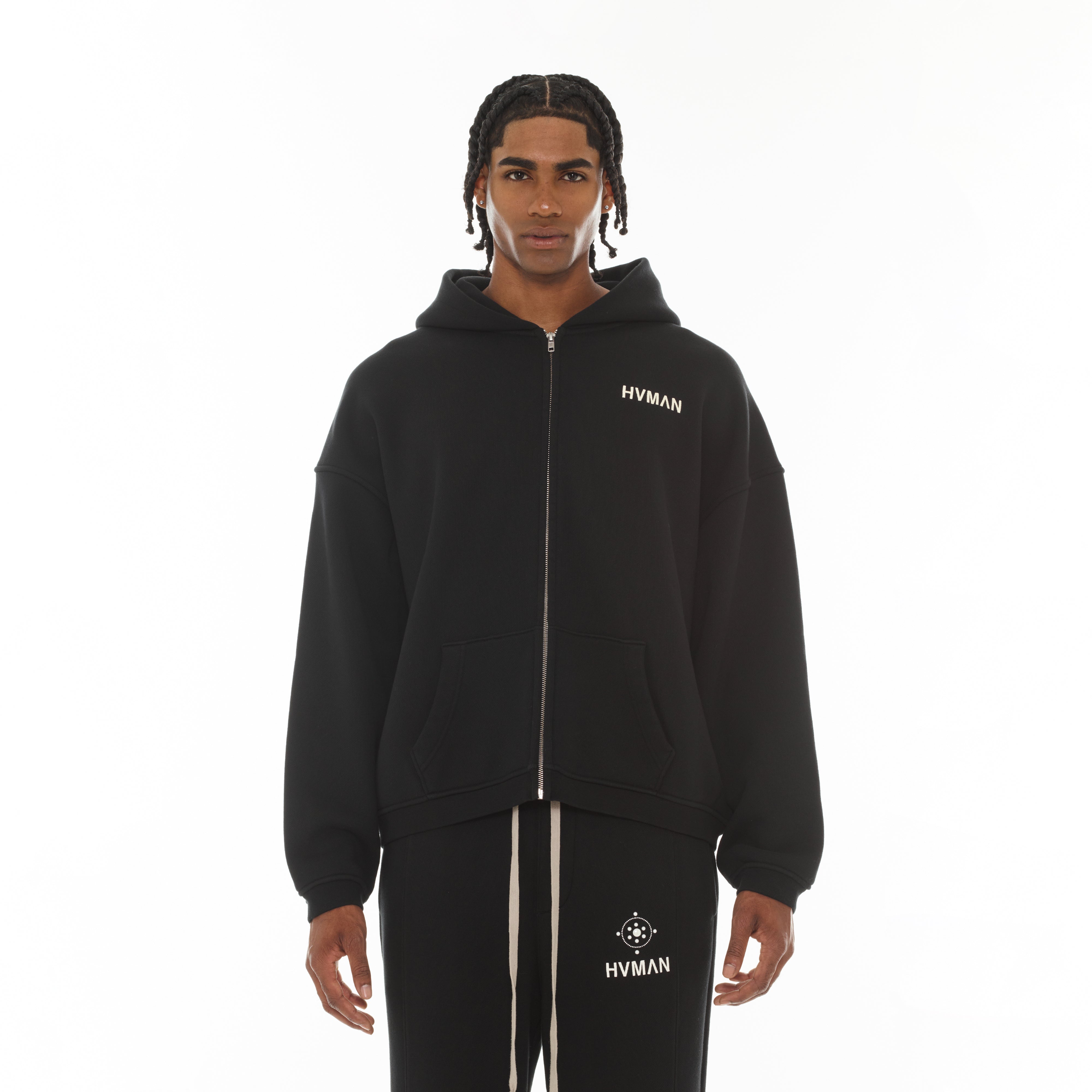 Hvman's Full Zip Sweatshirt in Black