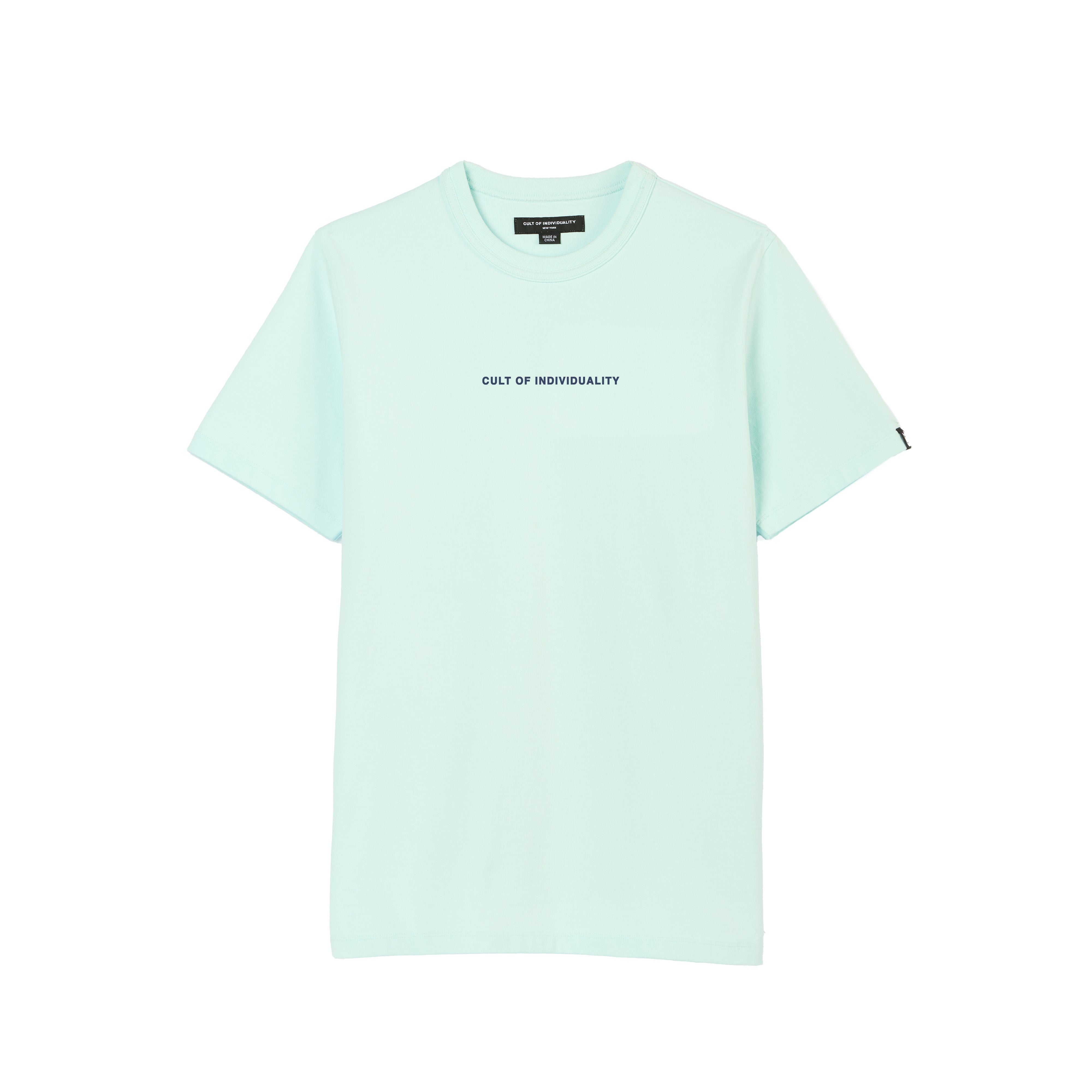 Cult's Heavyweight Short Sleeve Crew Neck Tee "Shimuchan" Logo in Powder Blue