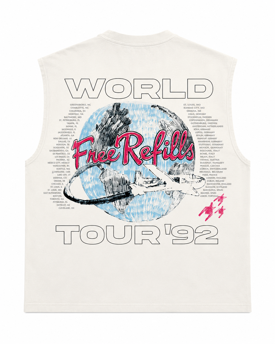 World Cut Off T-Shirt - Off White