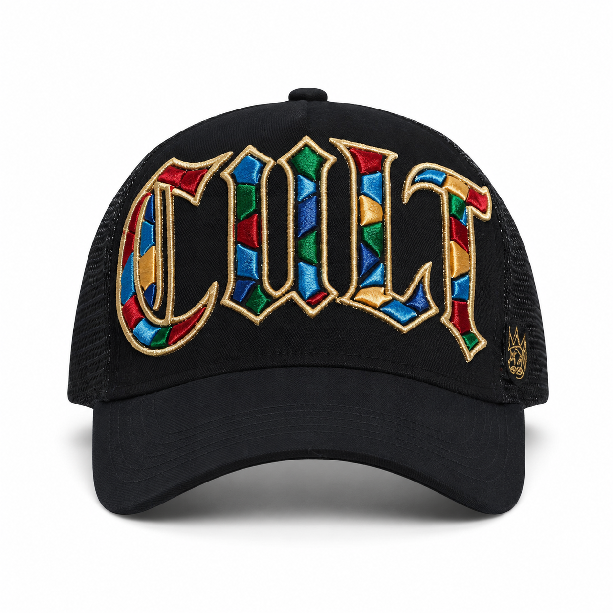 Stained Glass Mesh Back Trucker Hat - Black