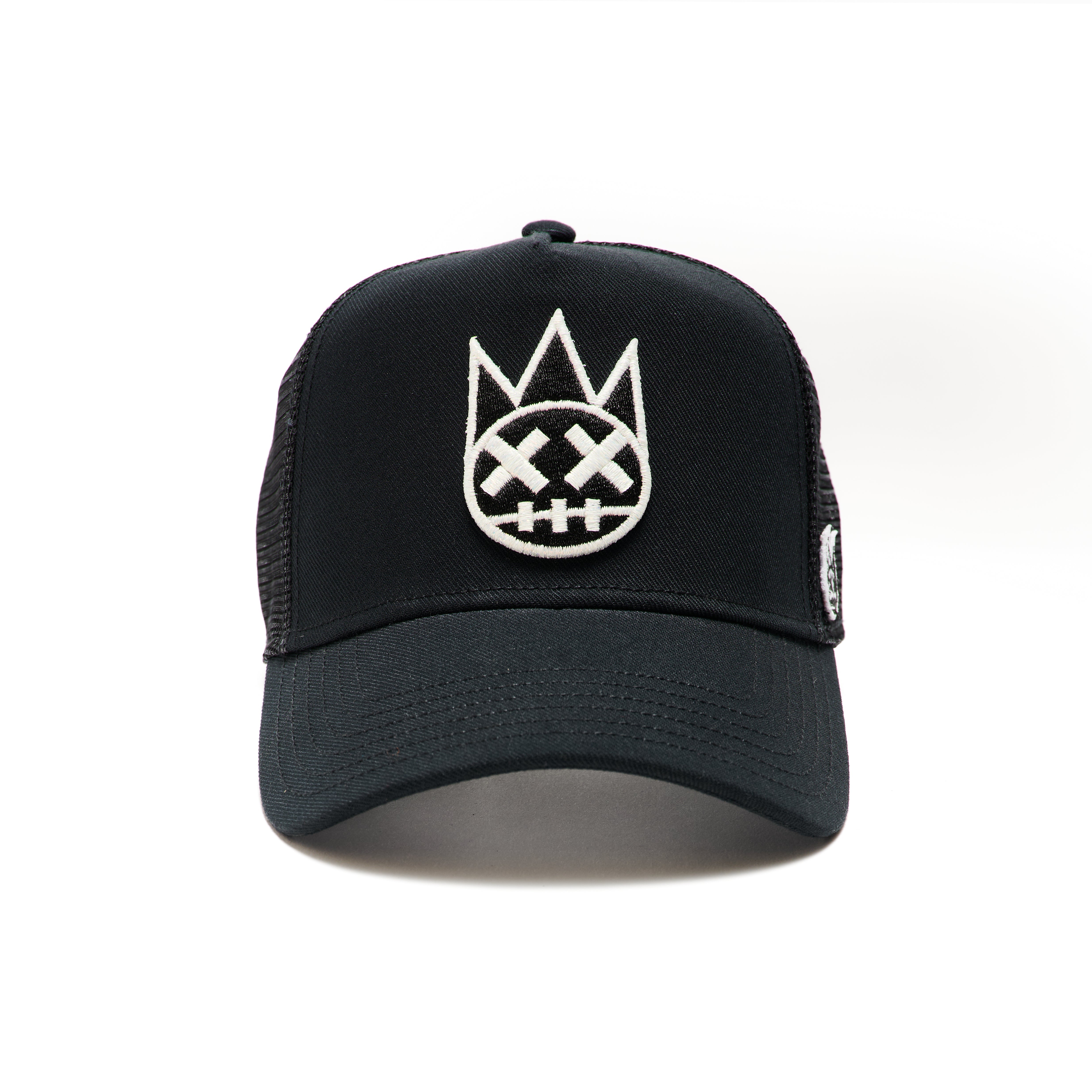 Black Trucker Hat – Mesh Back, White Clean Logo