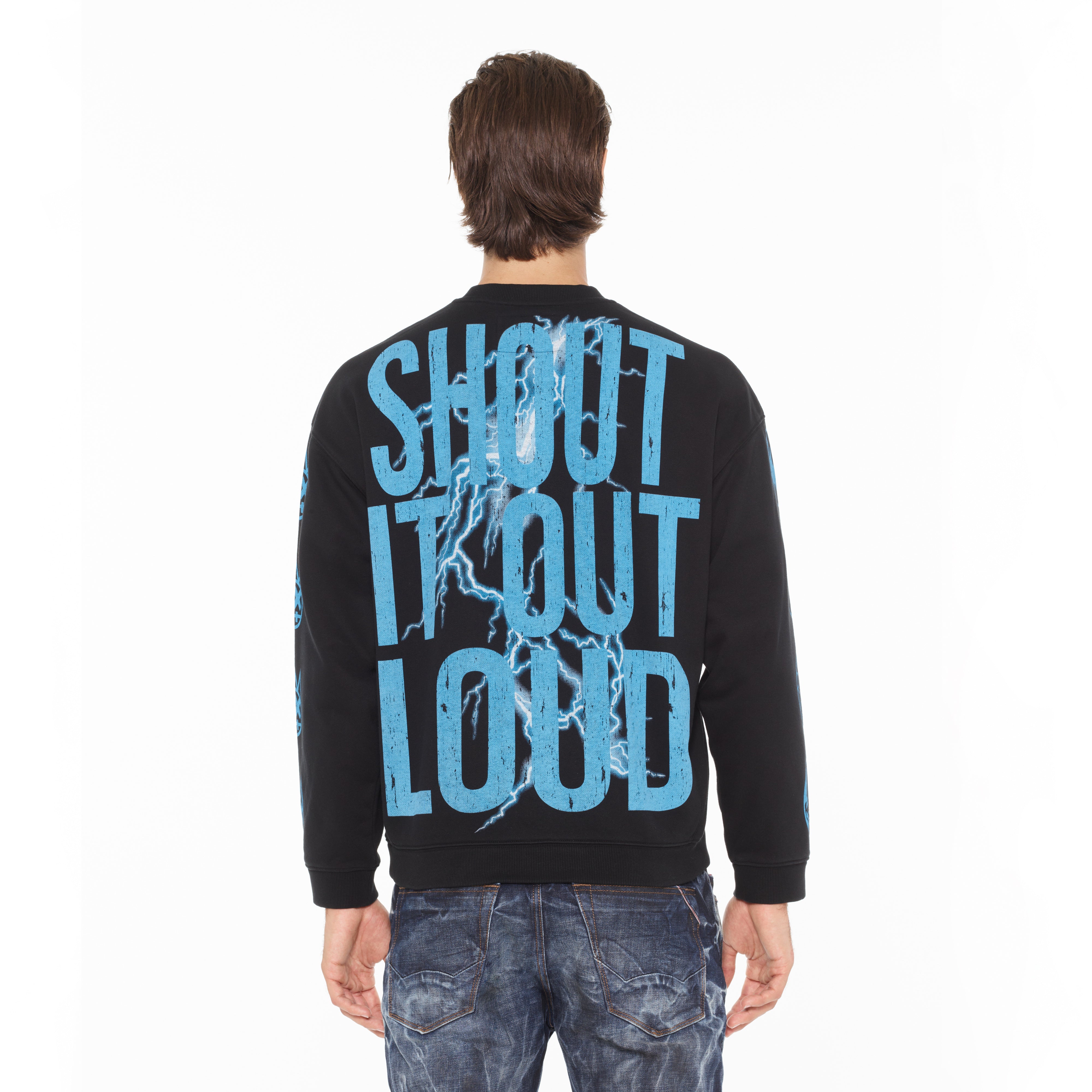 Cult's Novelty Fleece Crew Sweatshirt in Black
