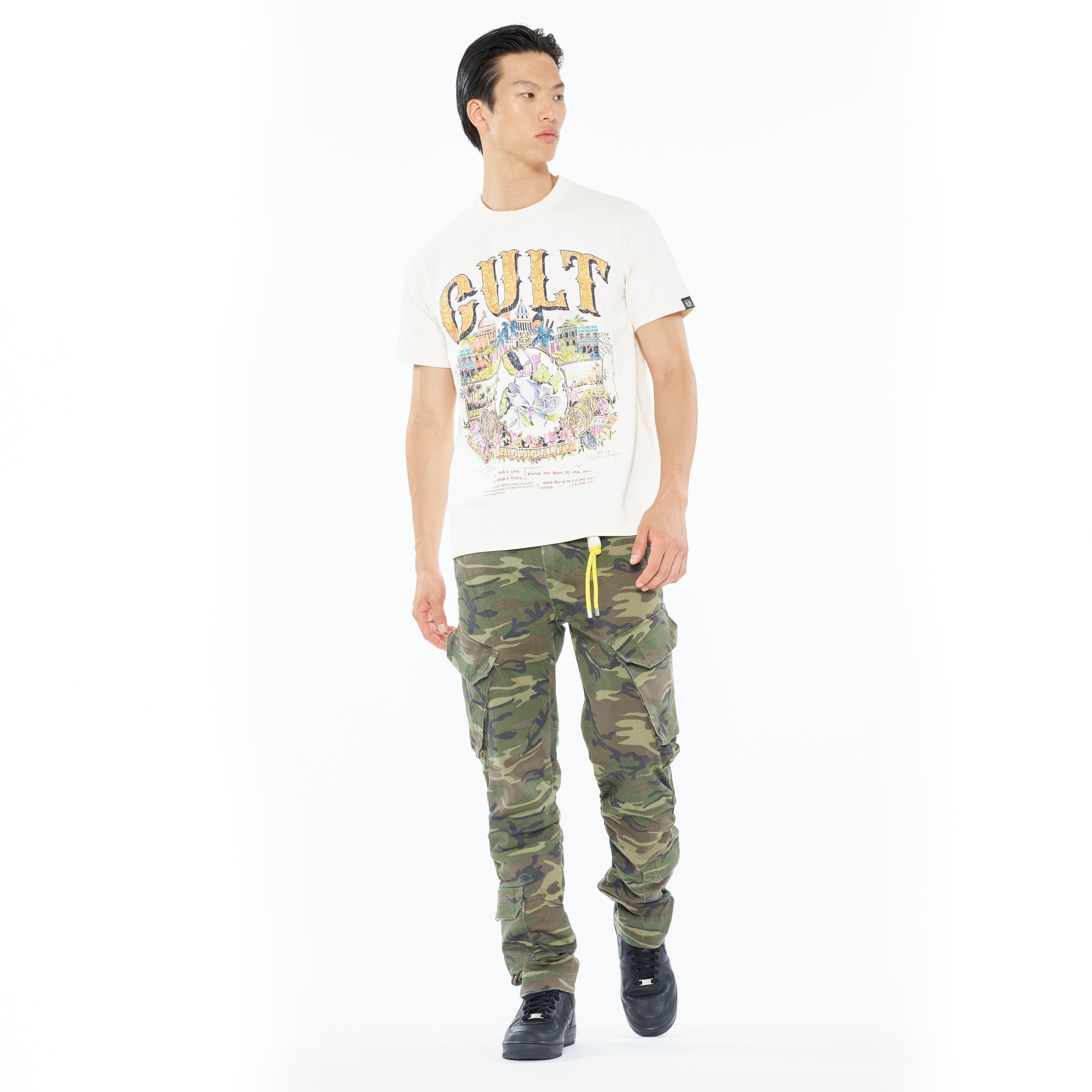 Cult's Heavyweight Short Sleeve Crew Neck Tee "Cuba" in Winter White