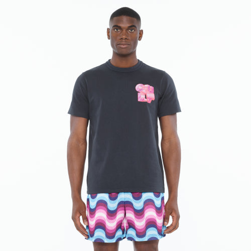 Cult's Heavyweight Short Sleeve Crew Neck Tee "Marker Logo" in Steel