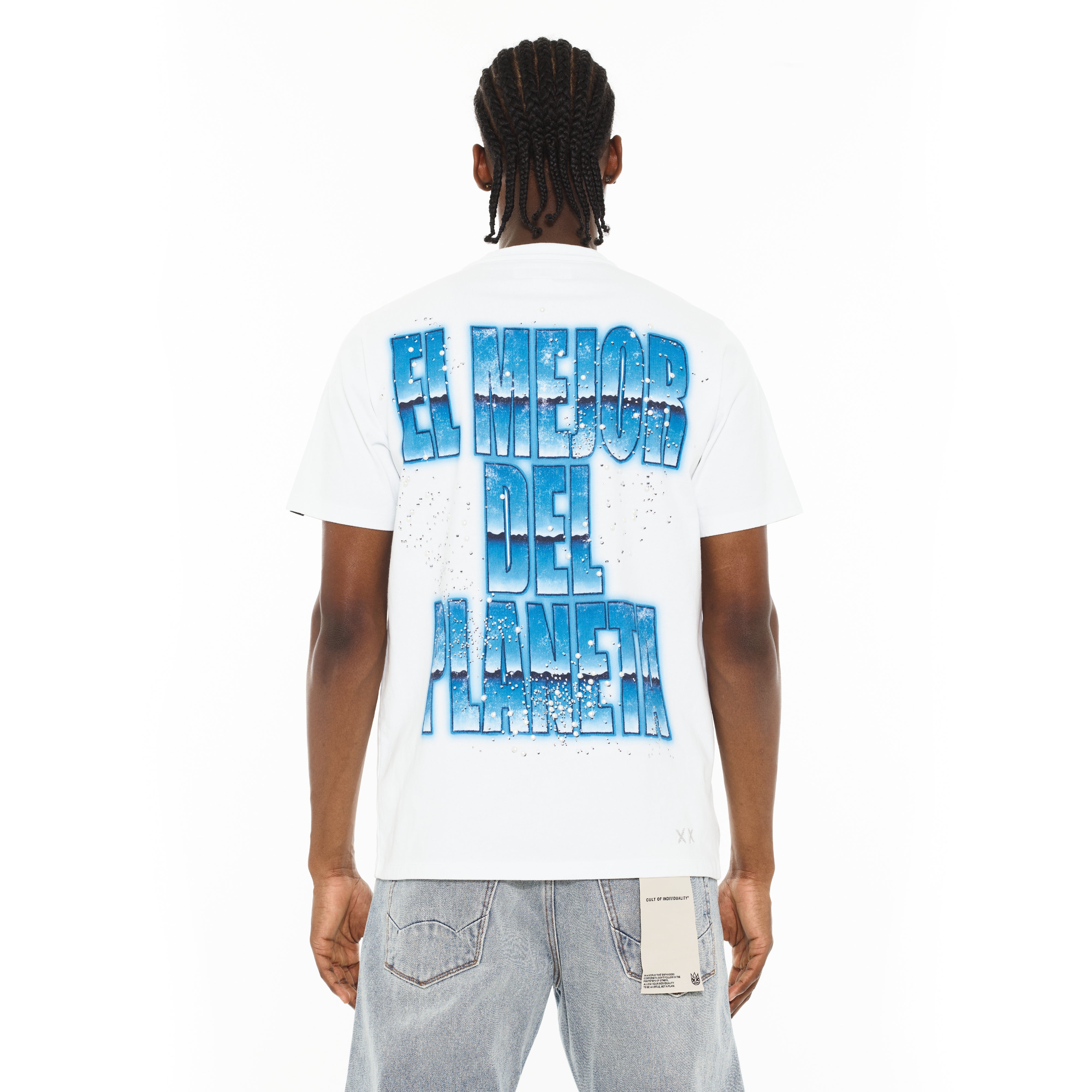 Cult x El Alfa Premium Crew Neck T-Shirt in White