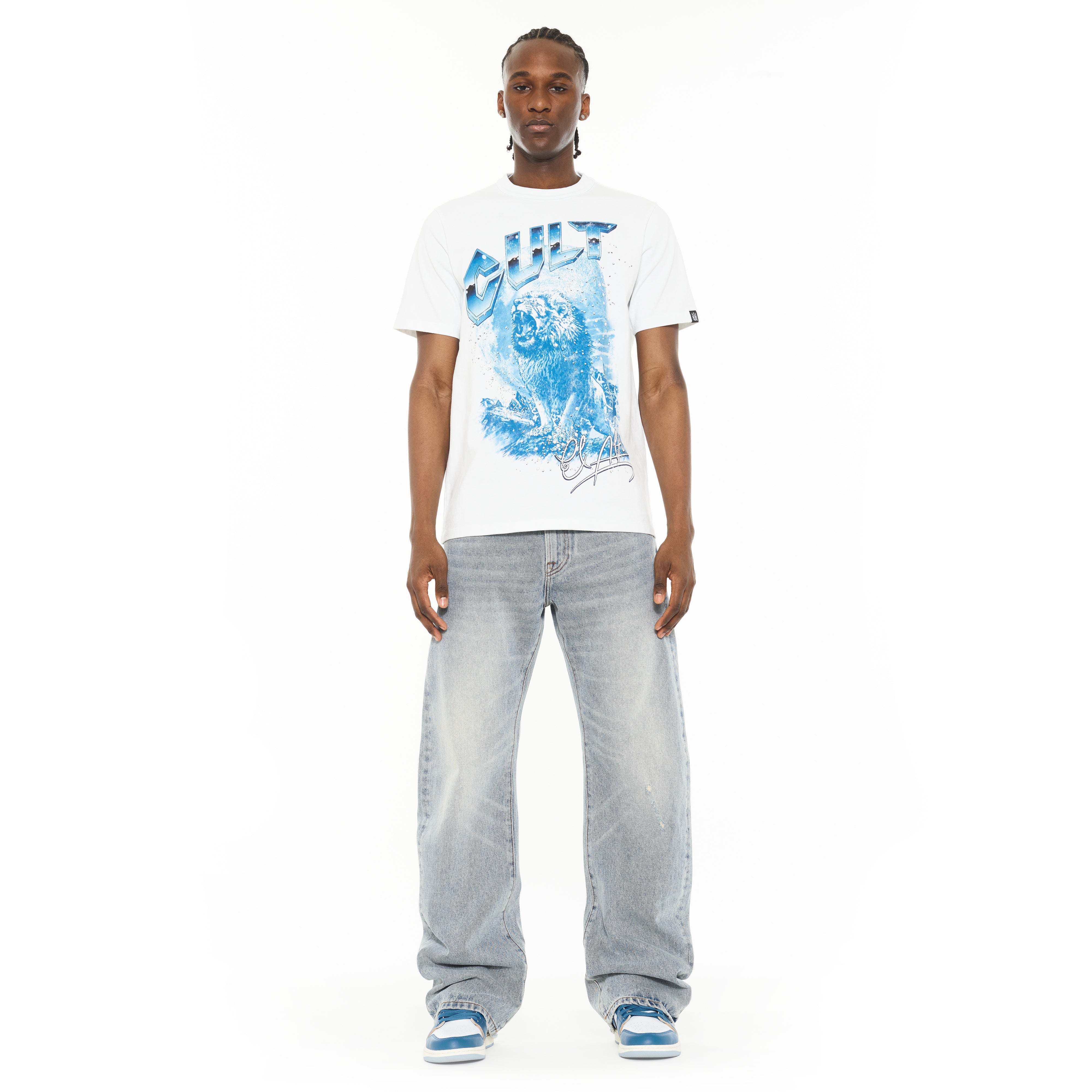 Cult x El Alfa Premium Crew Neck T-Shirt in White