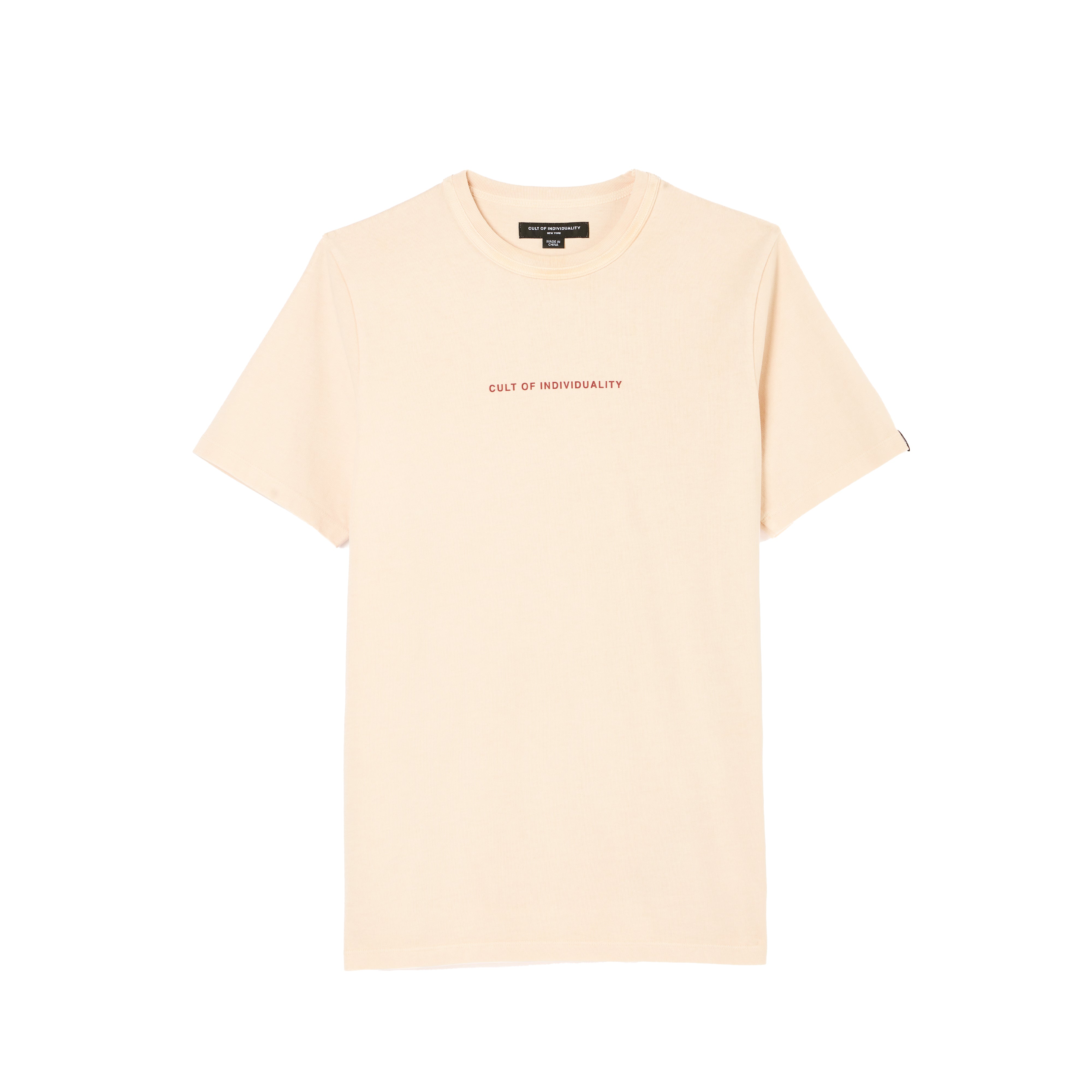 Cult's Heavyweight Short Sleeve Crew Neck Tee "Shimuchan" Logo in Powder Pink