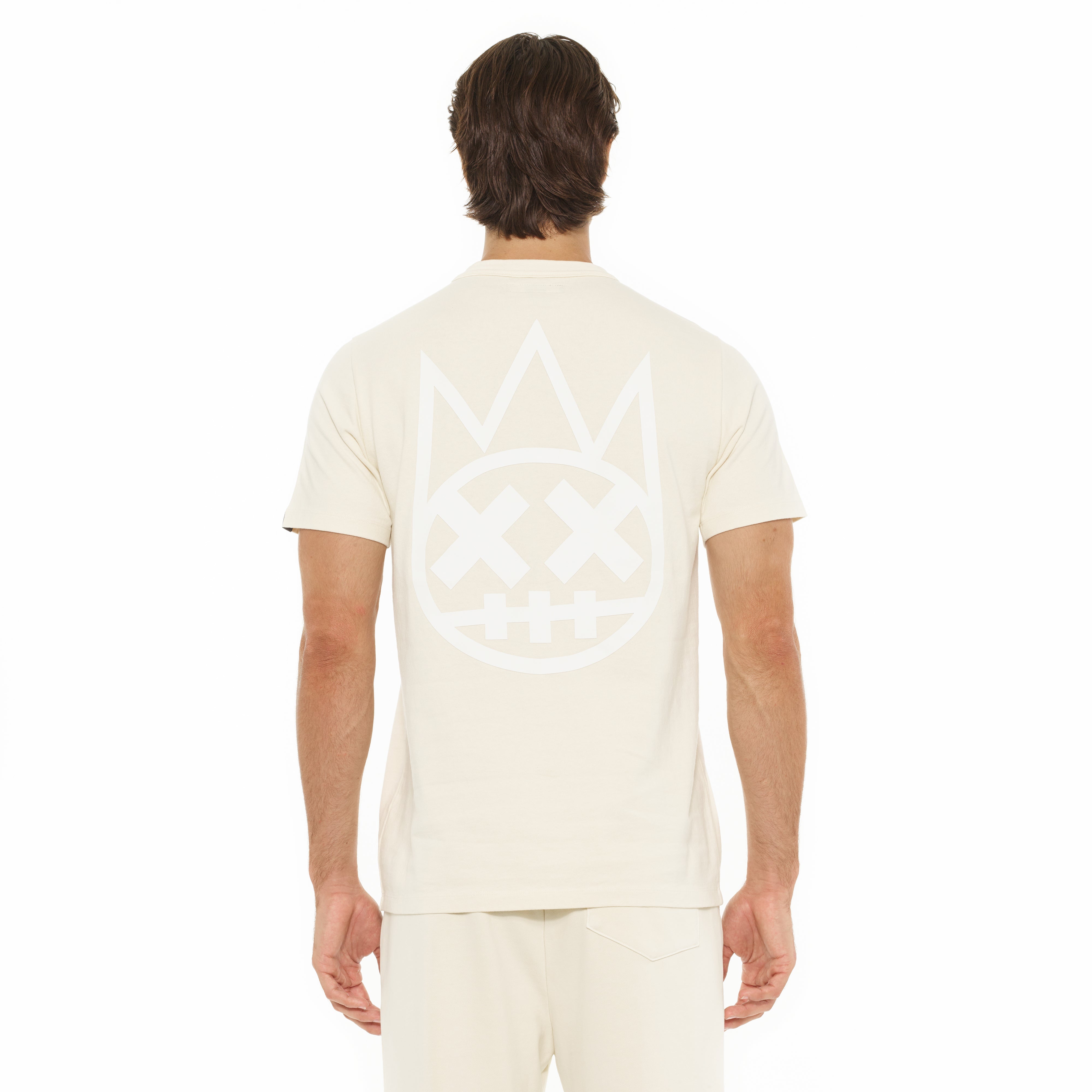 Cult's Heavyweight Short Sleeve Crew Neck Tee "Shimuchan" Logo in Winter White