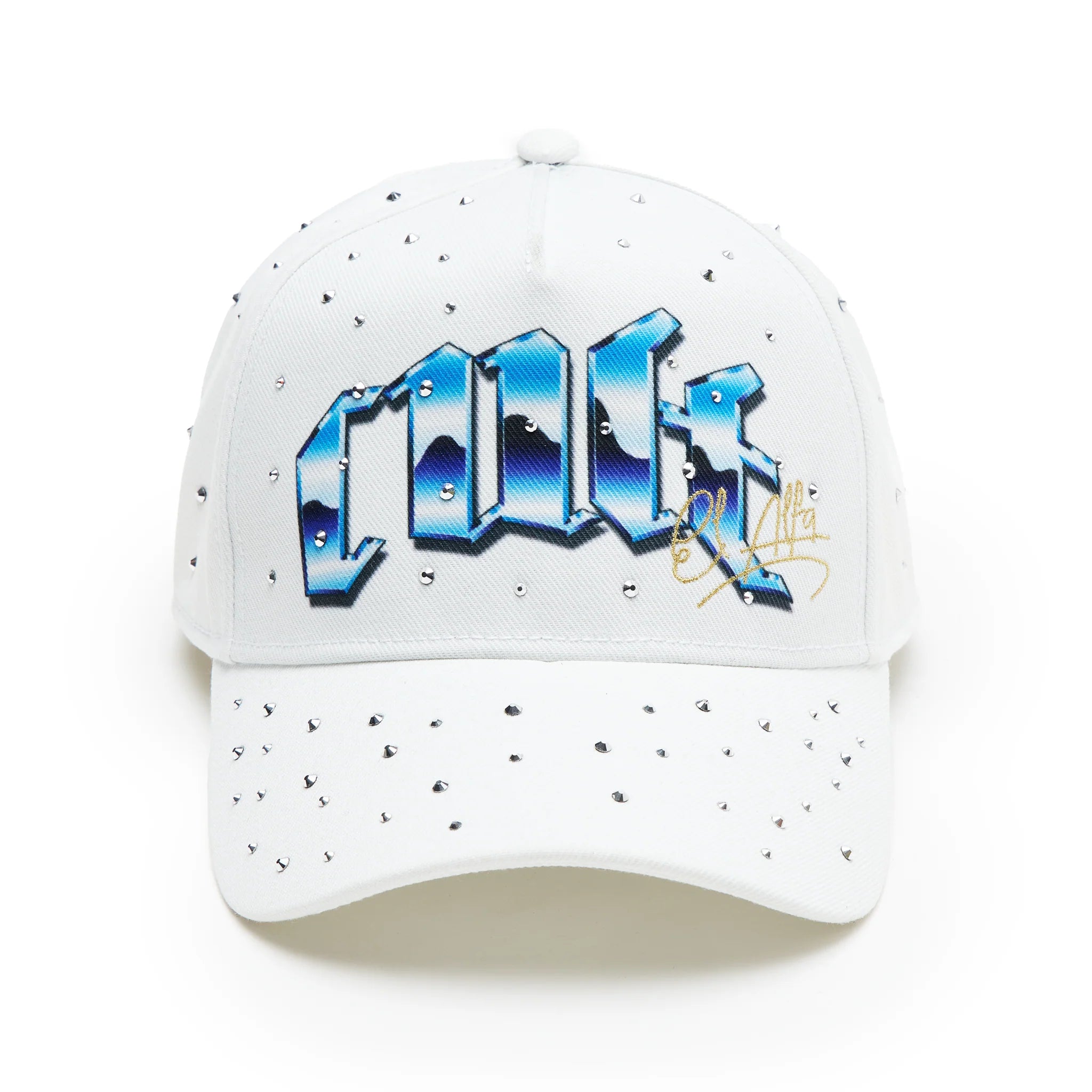 CULT X EL ALFA LOGO 5 PANEL A FRAME TRUCKER HAT "PANTHER - WINTER WHITE