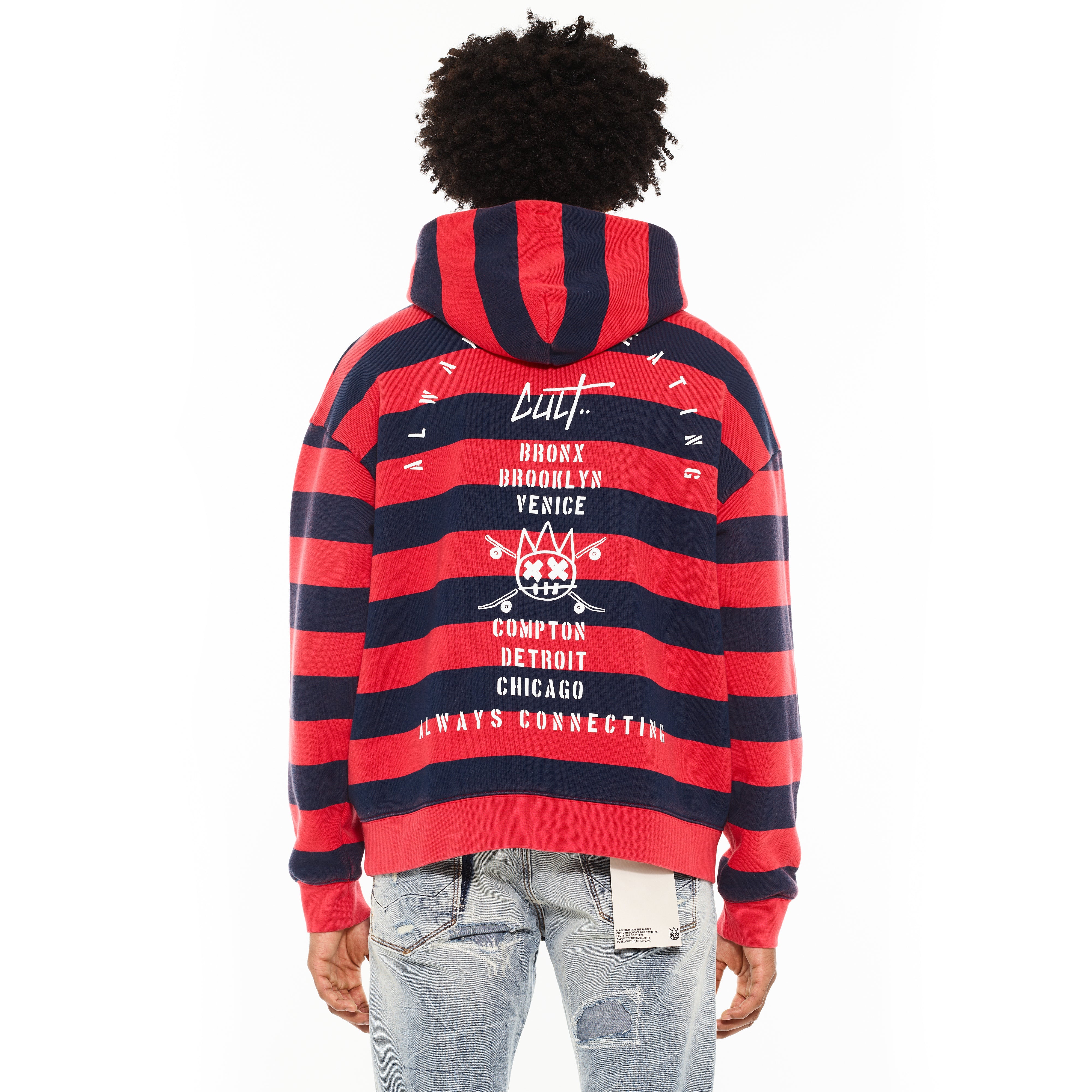 Cult's Pullover Novelty Hoody in Rouge Red / Midnight