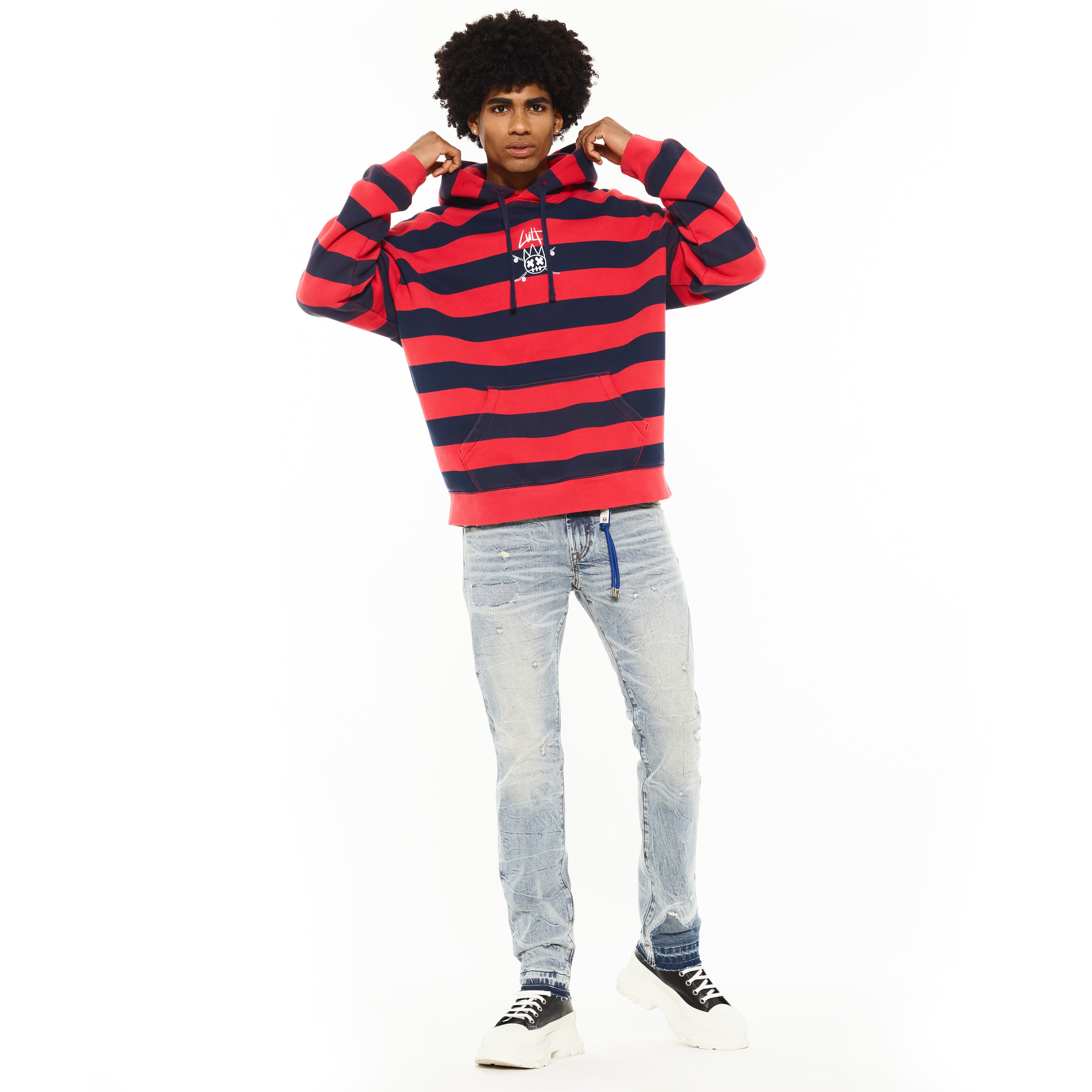 Cult's Pullover Novelty Hoody in Rouge Red / Midnight