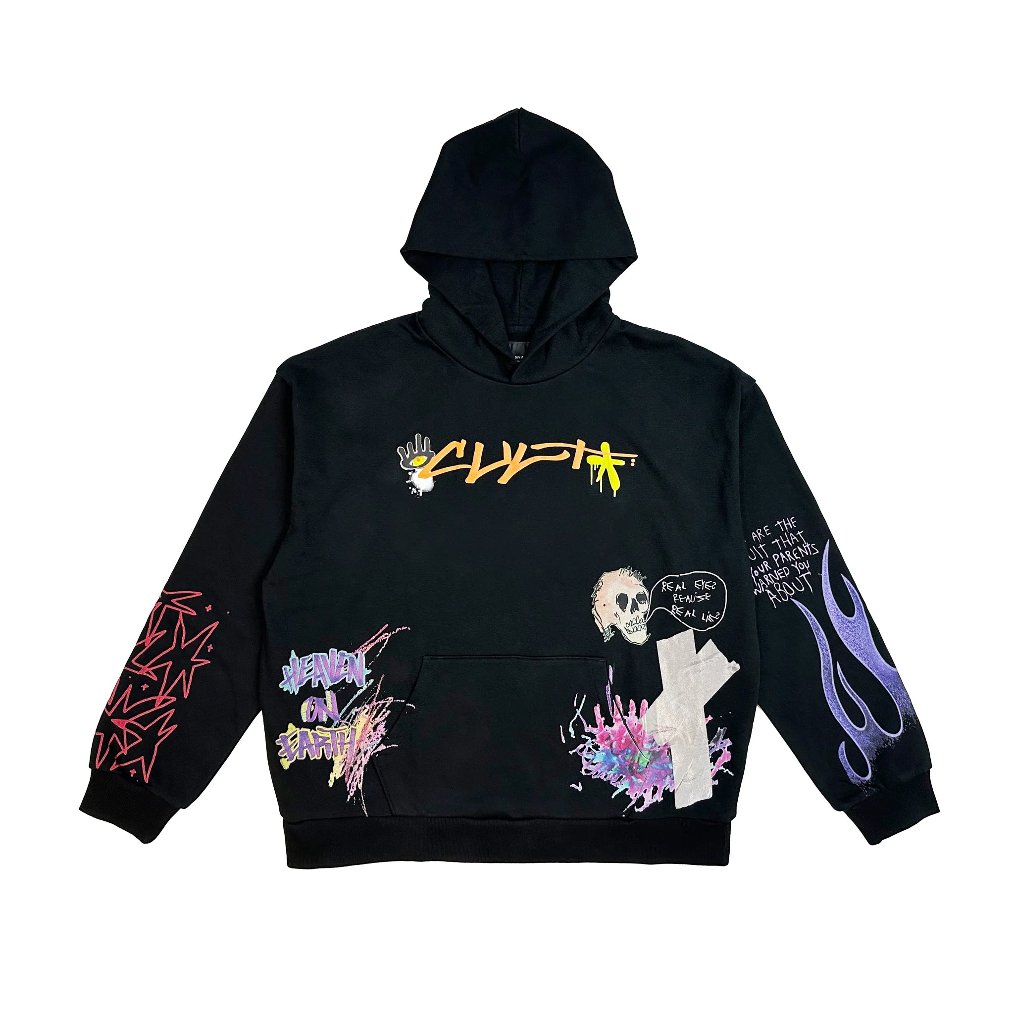 PULLOVER NOVELTY HOODY - BLACK