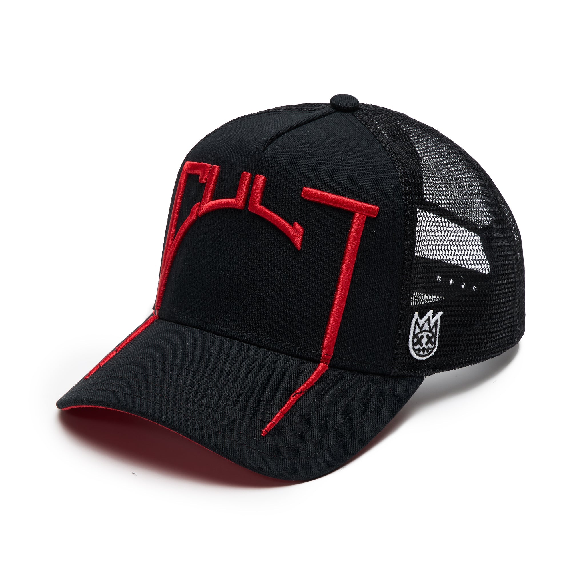 Arch Logo Mesh Back Trucker - Black red
