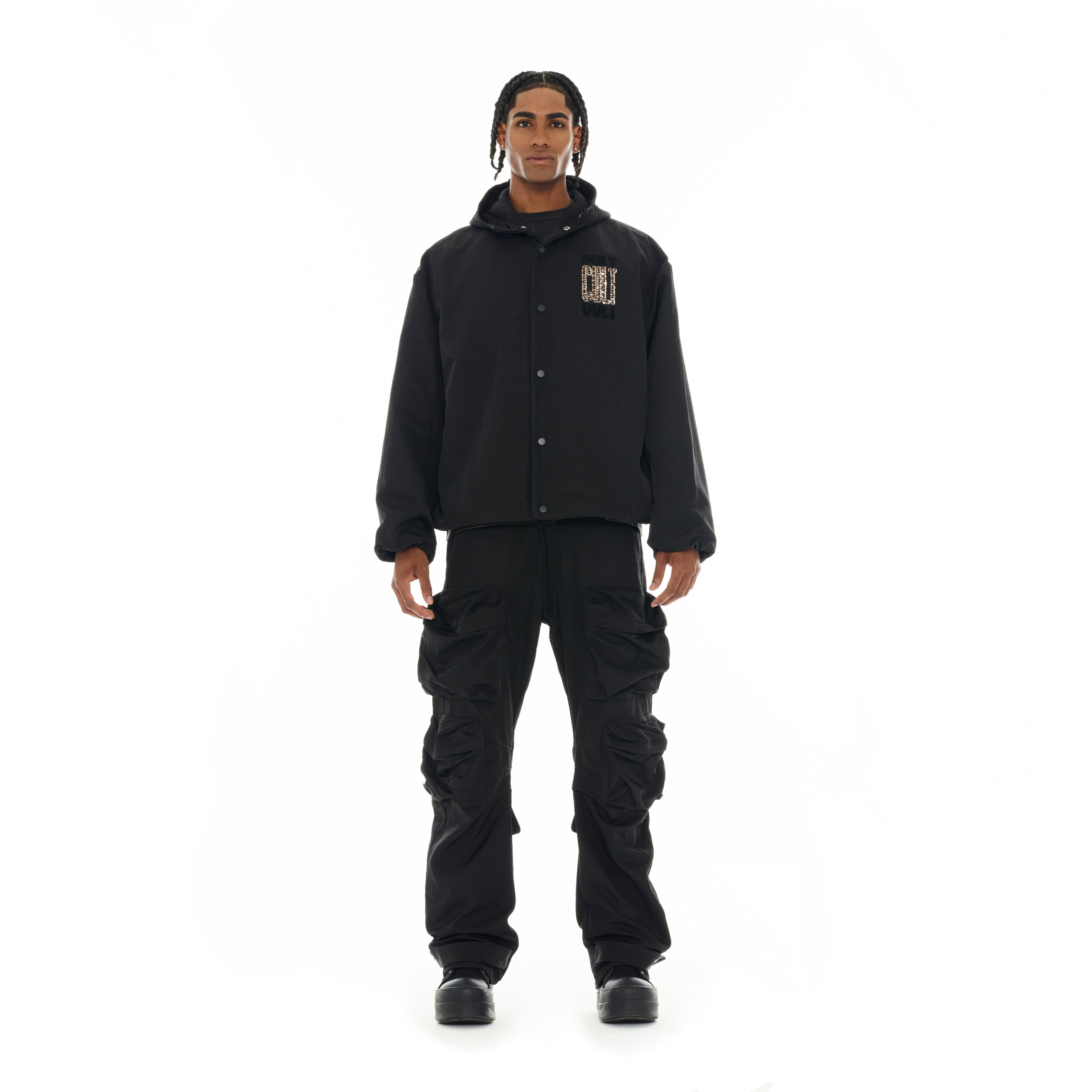 Coaches Jacket - Black Nylon
