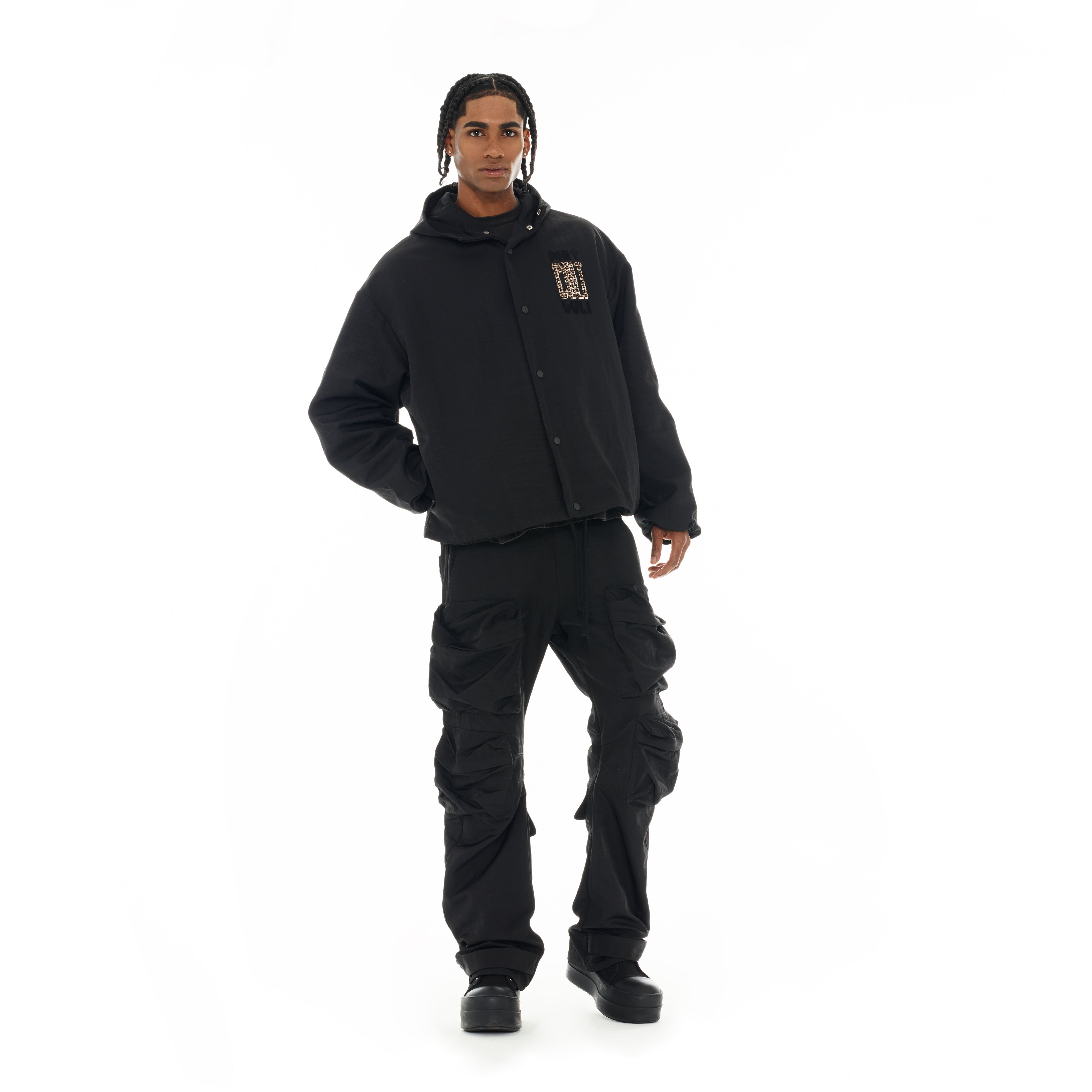 Coaches Jacket - Black Nylon