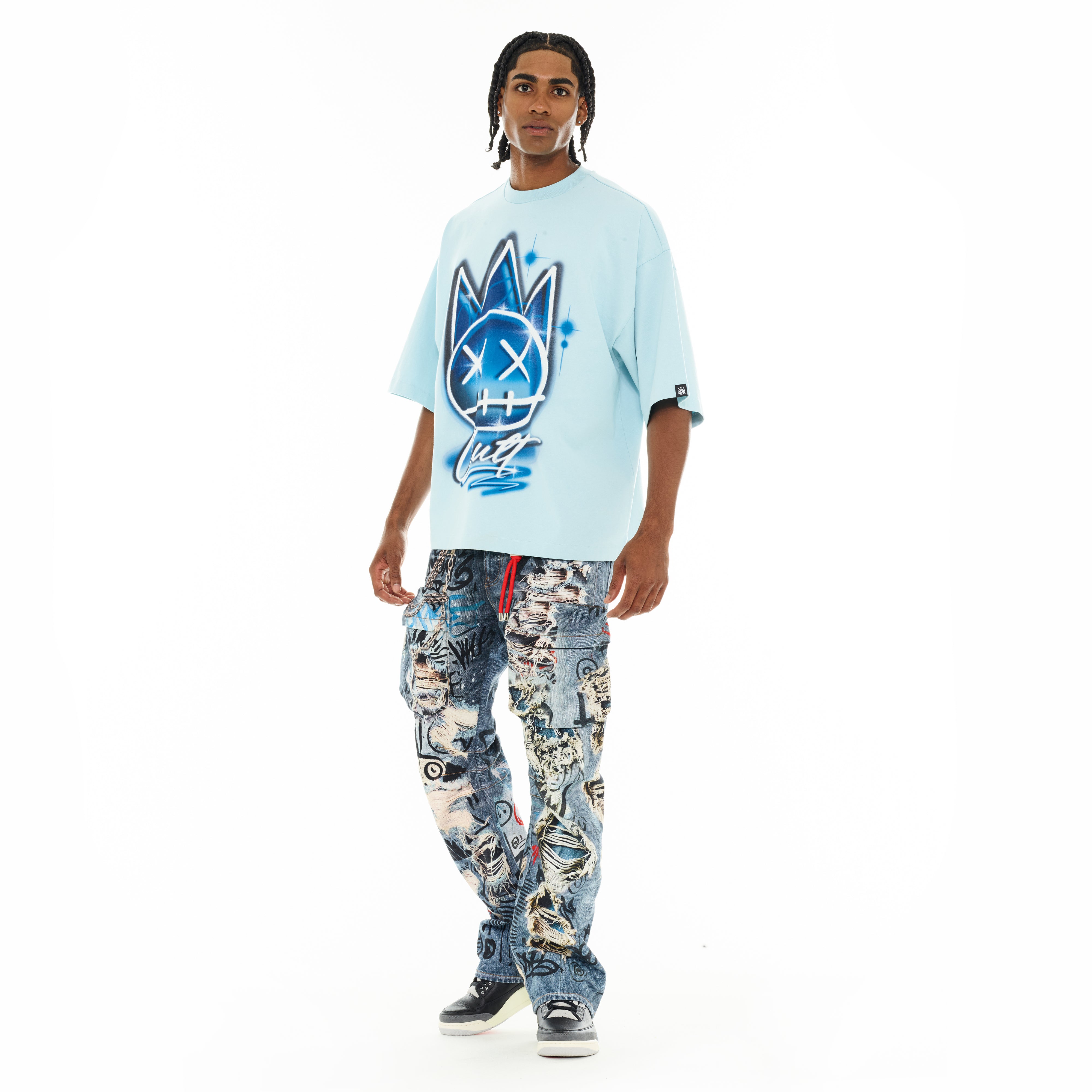 Airbrush T-Shirt - Blue Glow