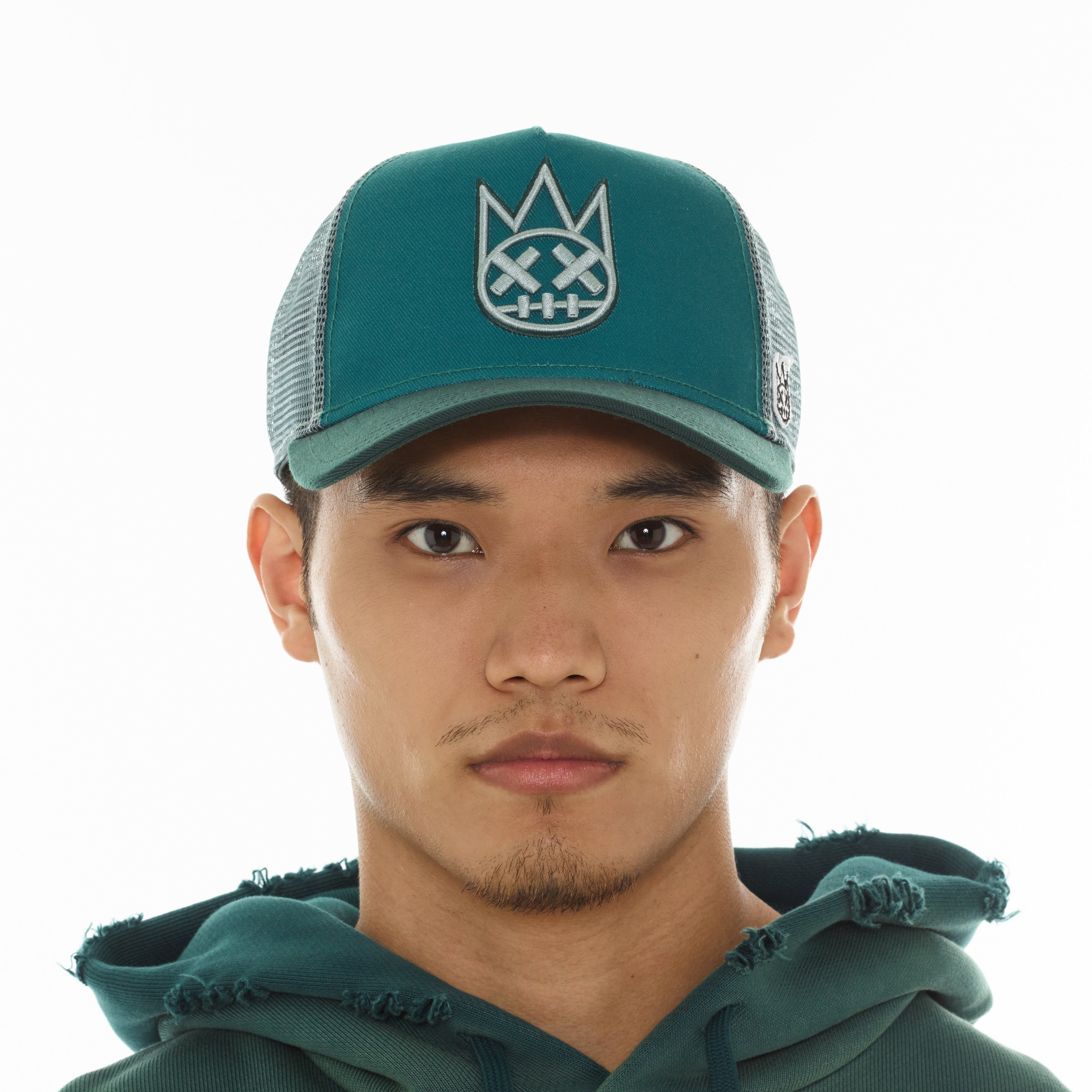 Cult's Logo Mesh Back Trucker Hat In Bayberry