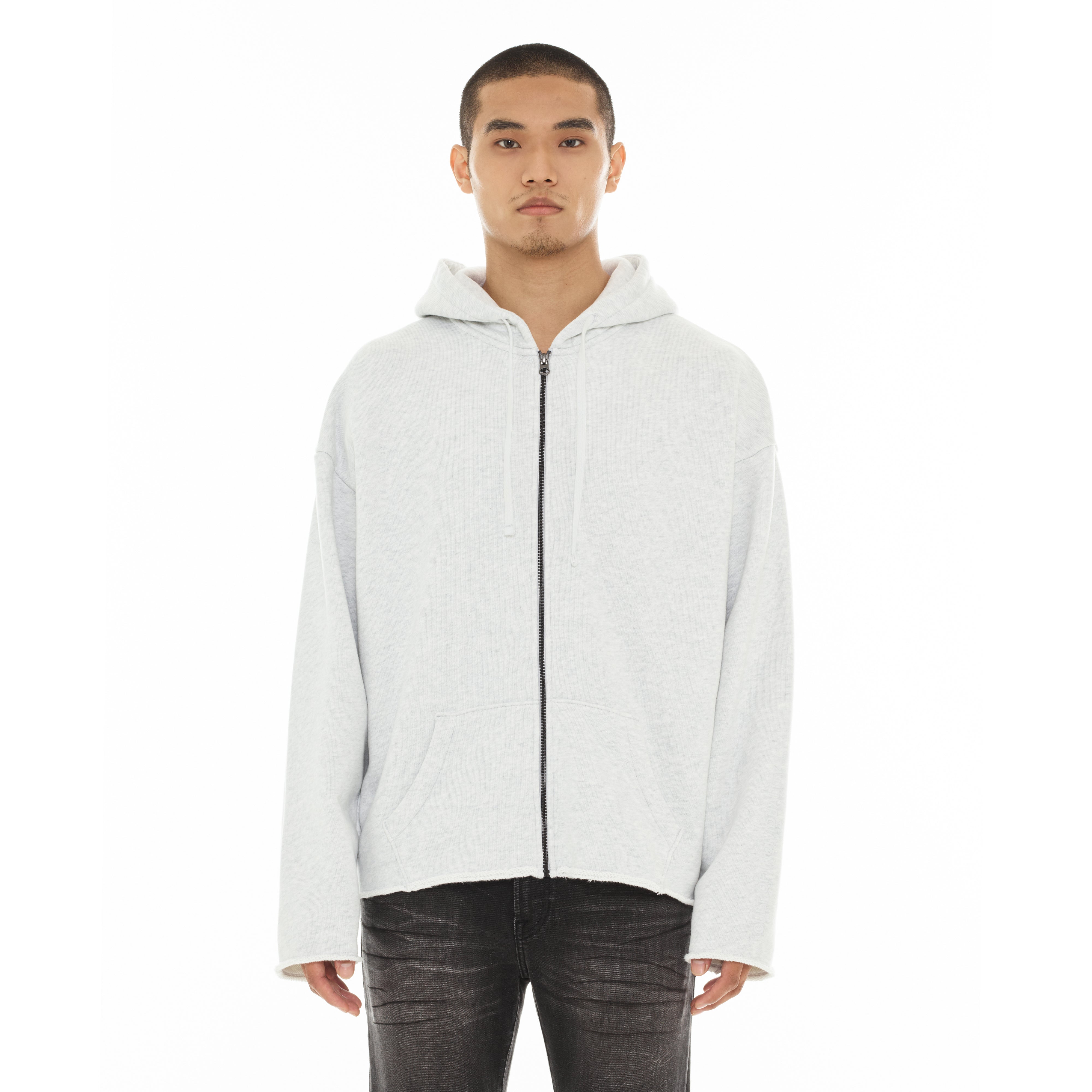 Zip Hooded Sweatshirt - Heather Grey
