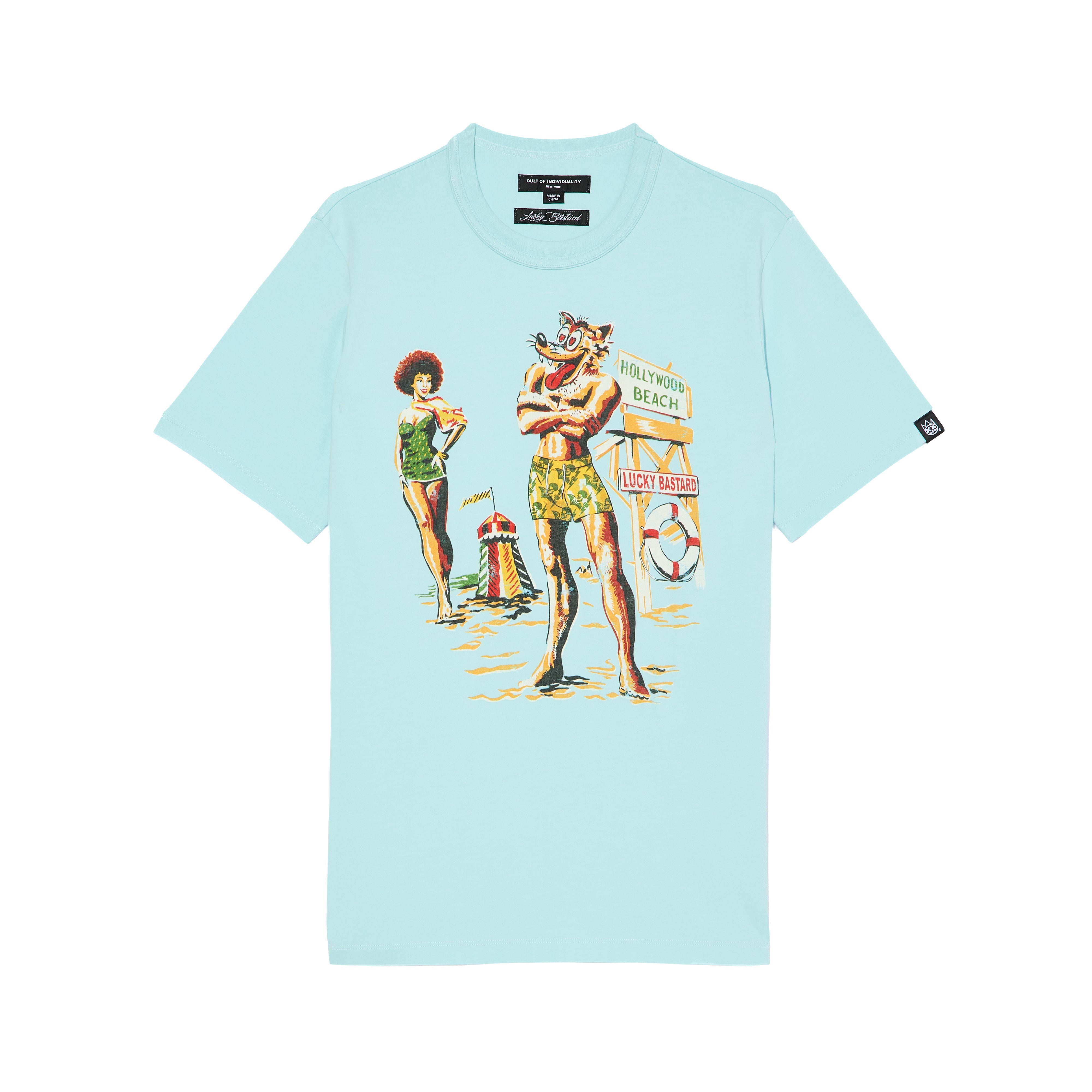 Hollywood Beach T-Shirt - Blue Glow