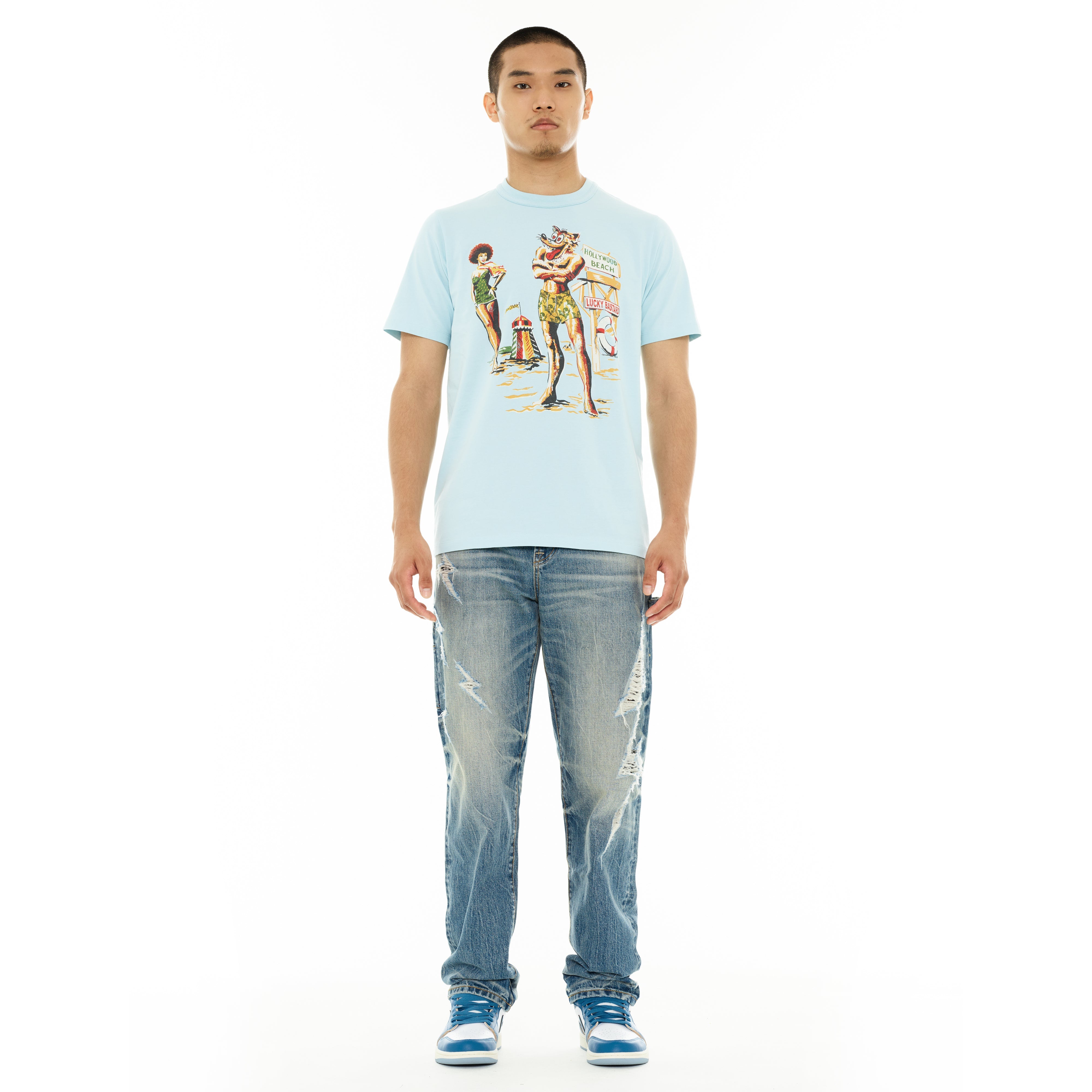 Hollywood Beach T-Shirt - Blue Glow