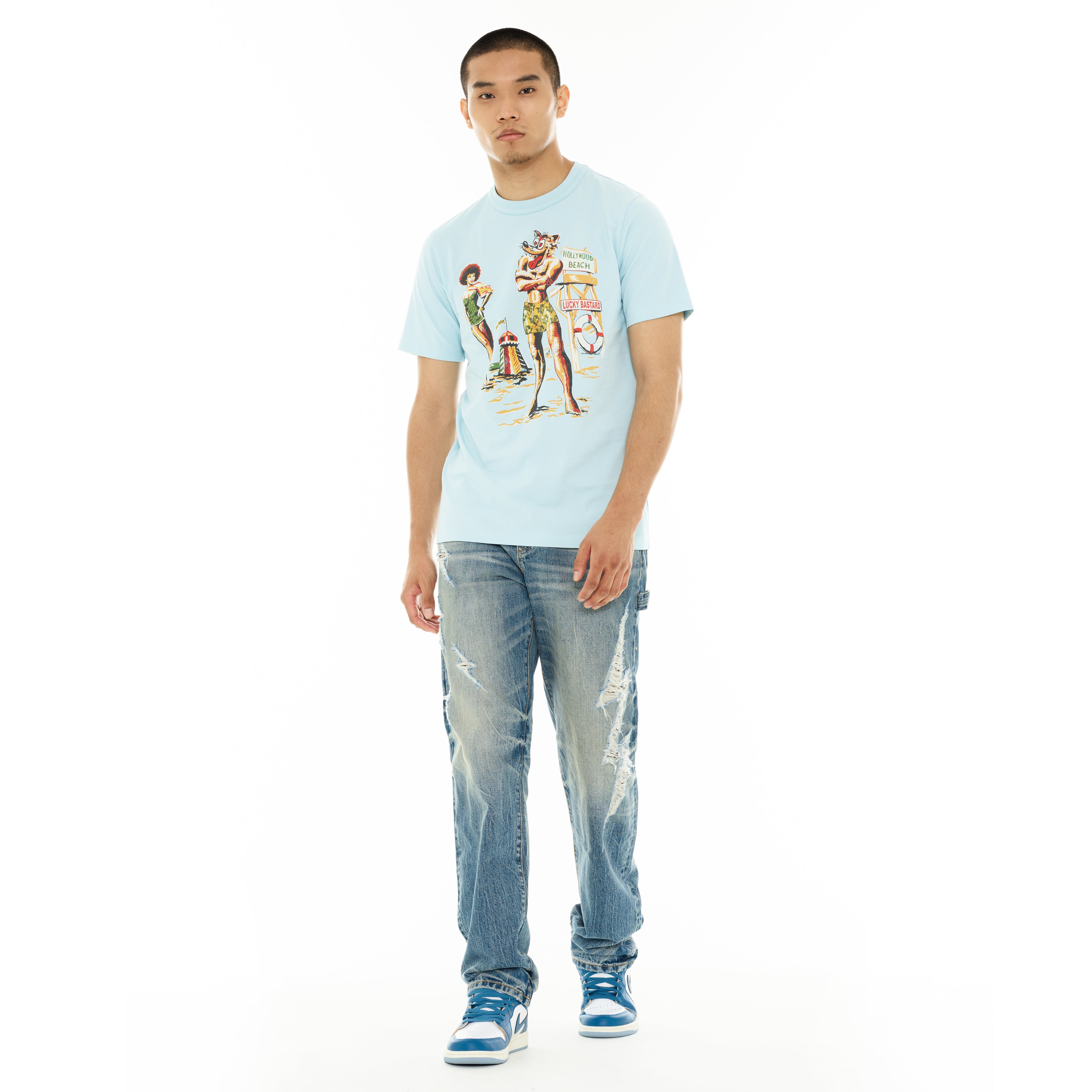 Hollywood Beach T-Shirt - Blue Glow
